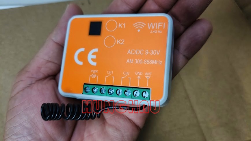 hộp thu sóng Remote cửa cổng 2 kênh và điều khiển cửa cổng từ xa qua điện thoại (app Tuya)