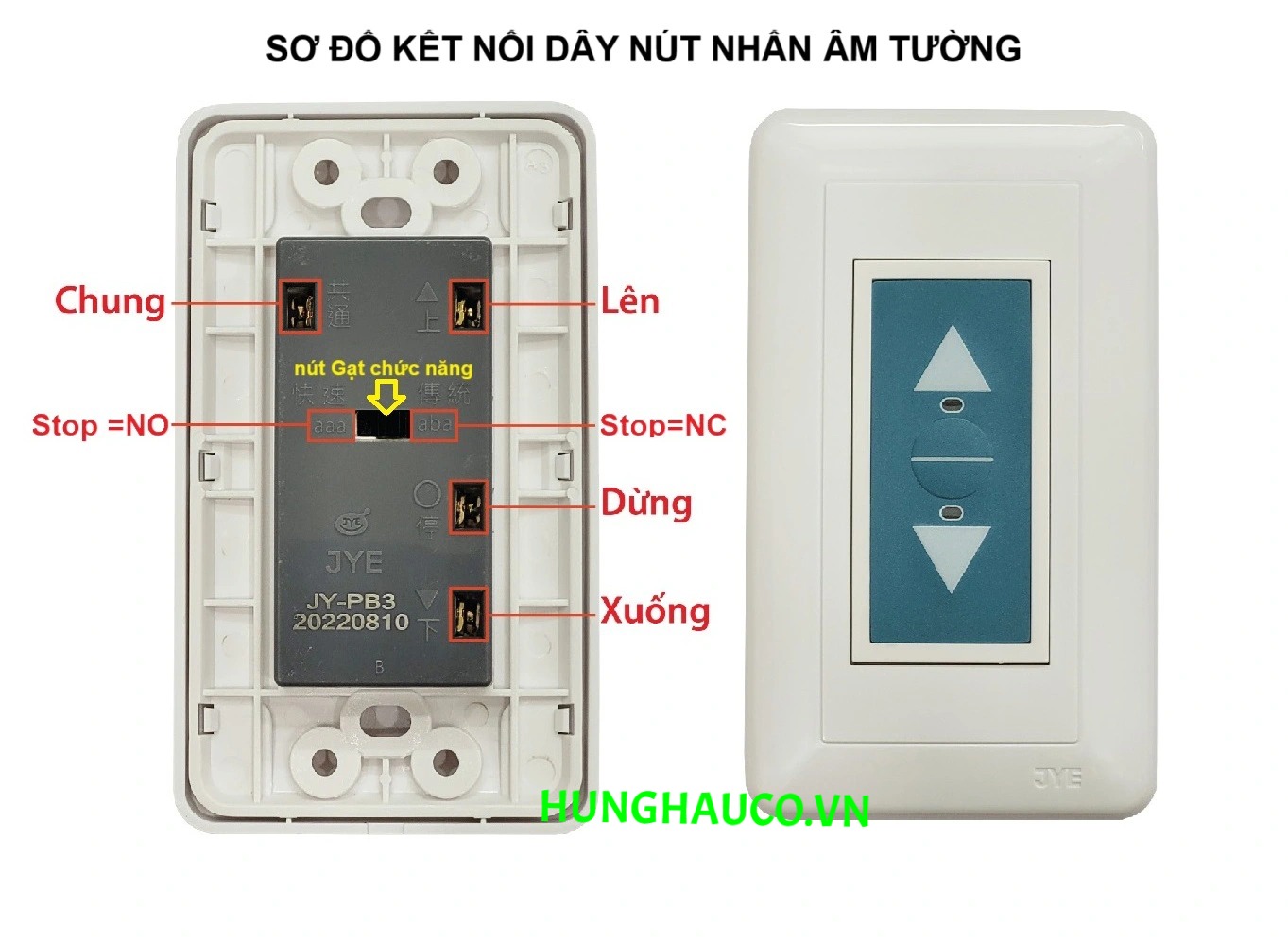 Nút nhấn âm tường điều khiển cửa cuốn - cửa cổng