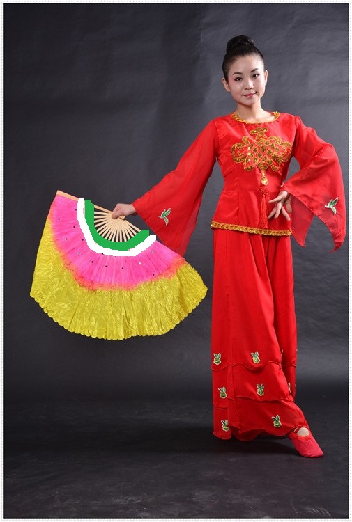 Quạt 3 màu tua vàng