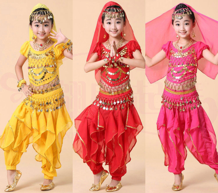 Váy múa Ấn độ trẻ em Quần khế - Áo cộc