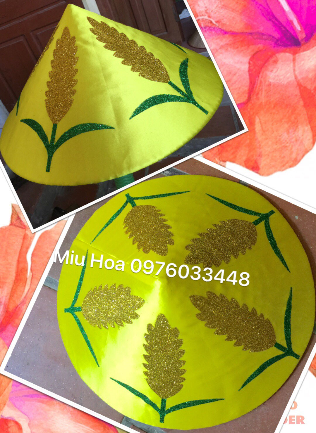 Bọc nón cây nền vàng