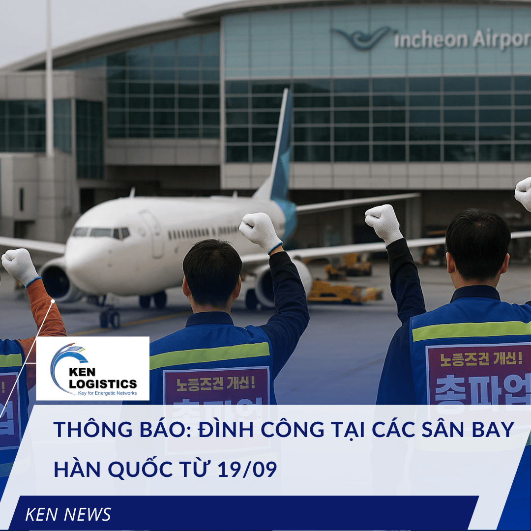 ĐÌNH CÔNG TẠI CÁC SÂN BAY HÀN QUỐC TỪ 19/09