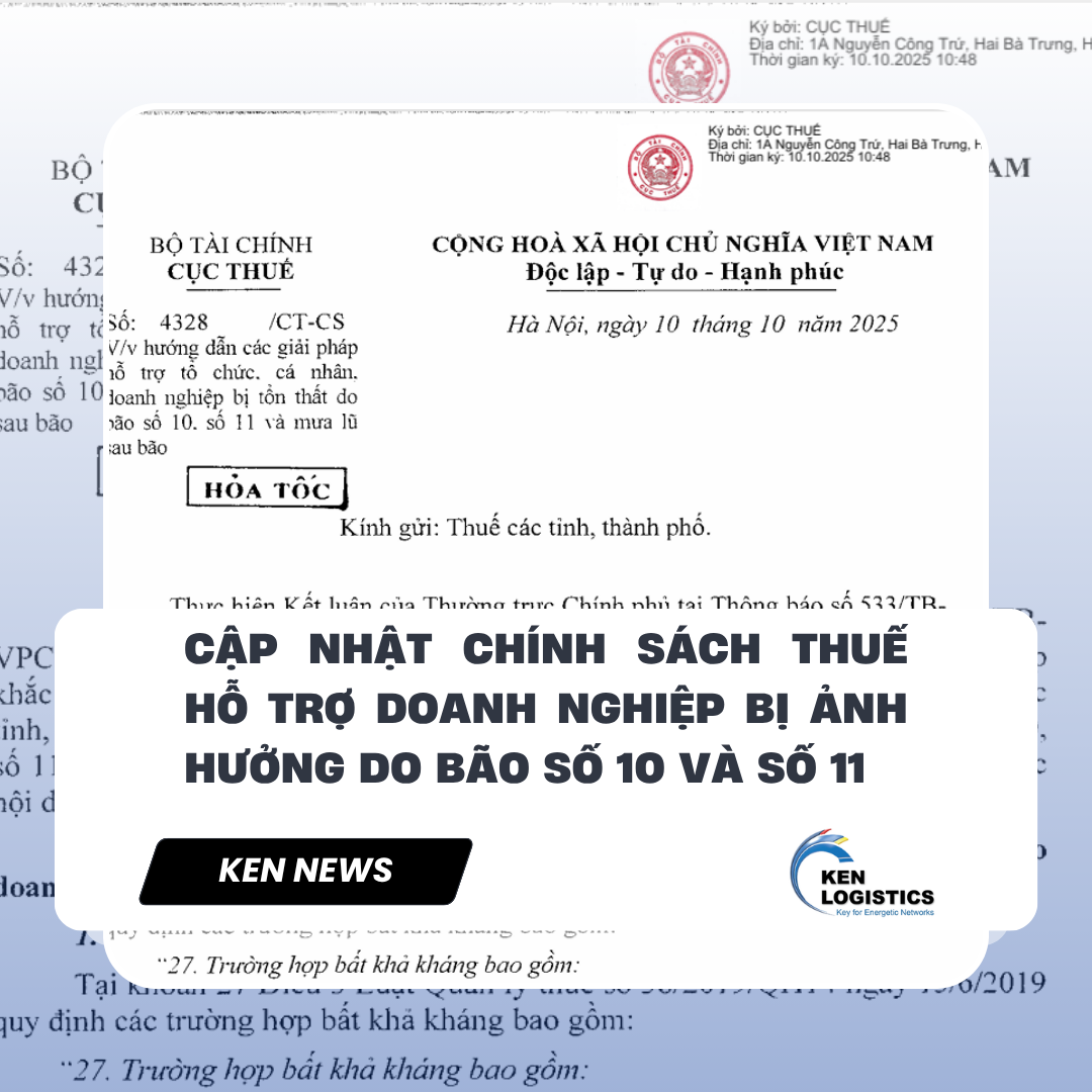 CẬP NHẬT CHÍNH SÁCH THUẾ – HỖ TRỢ DOANH NGHIỆP BỊ ẢNH HƯỞNG DO BÃO SỐ 10 VÀ SỐ 11