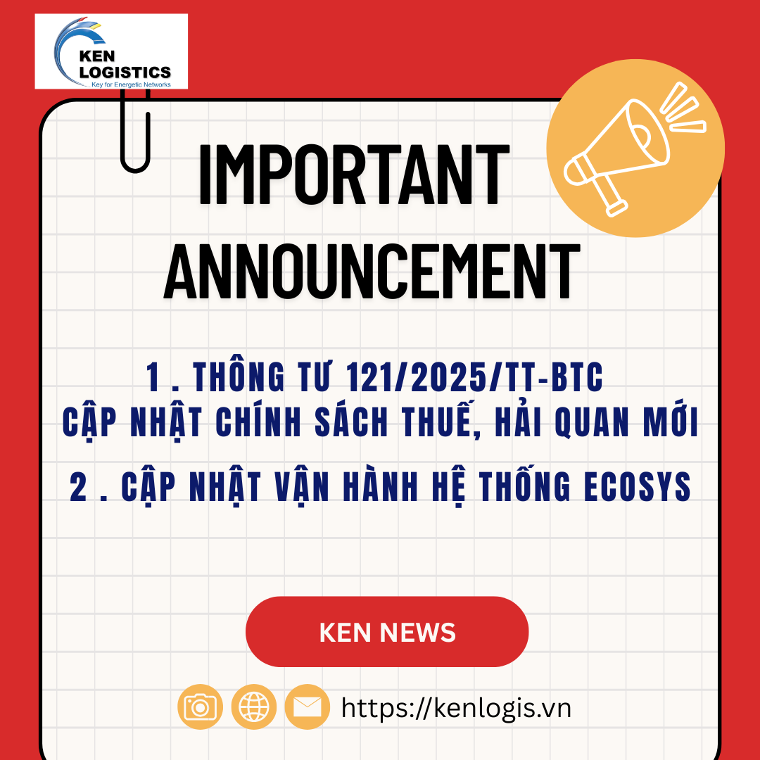 TT121/2025/TT-BTC CẬP NHẬT CHÍNH SÁCH THUẾ, HẢI QUAN MỚI VÀ VẬN HÀNH HỆ THỐNG ECOSYS