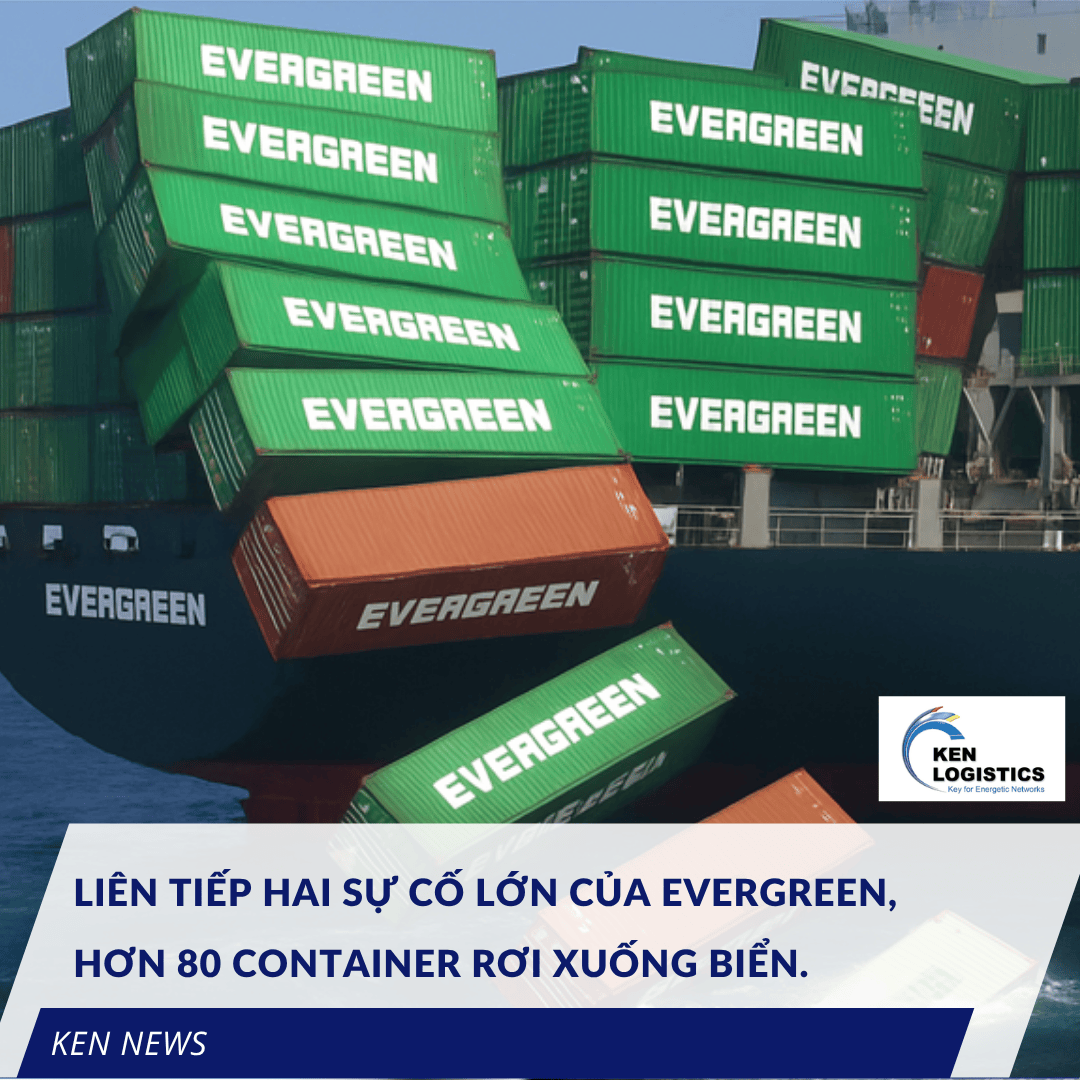 LIÊN TIẾP HAI SỰ CỐ LỚN CỦA EVERGREEN,  HƠN 80 CONTAINER RƠI XUỐNG BIỂN