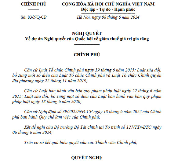 RESOLUTION PASSAGE ON THE EXTENSION OF VAT REDUCTION PERIOD