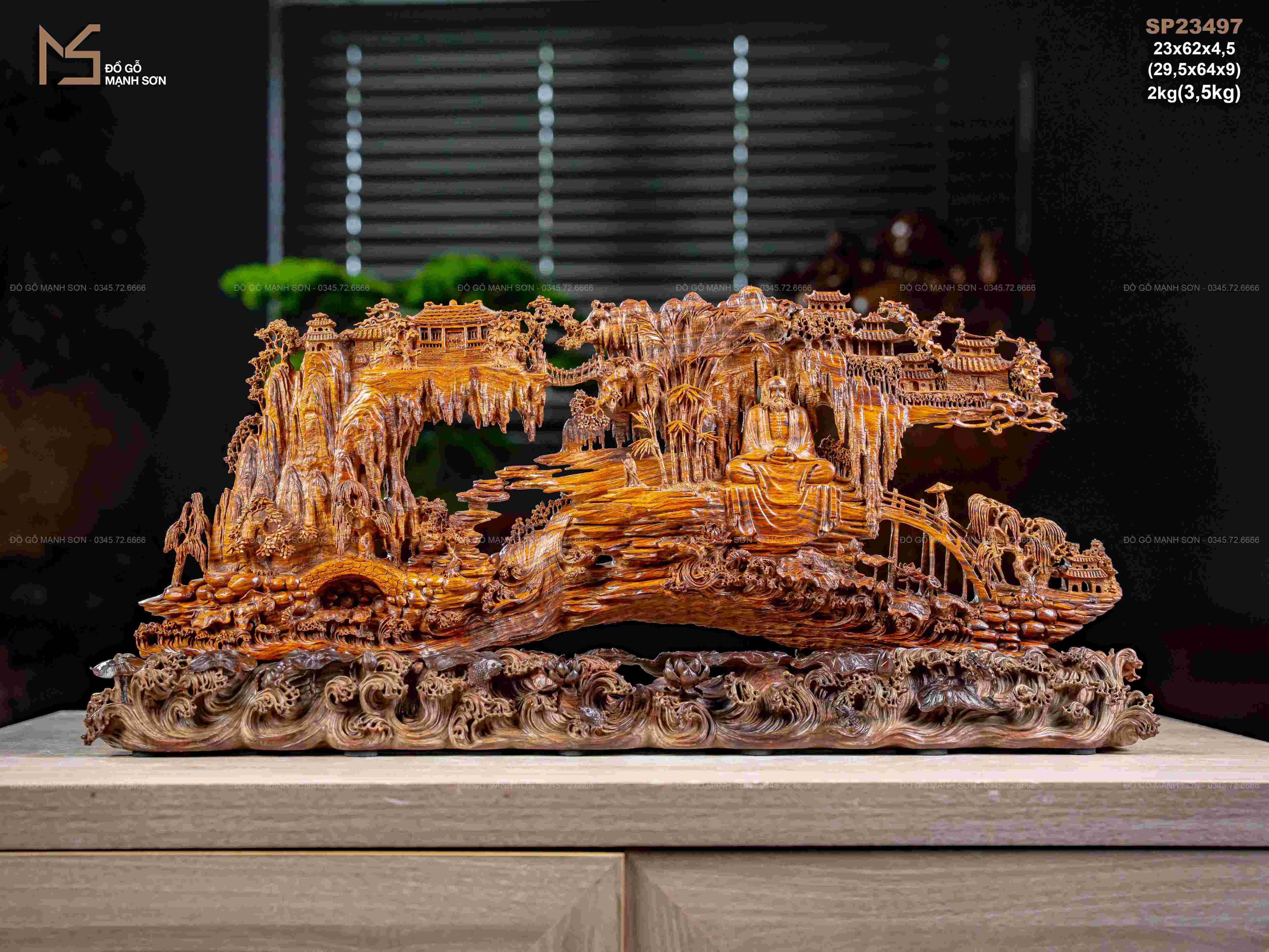 TƯỢNG ĐẠT MA NGỒI THIỀN GỖ SƯA