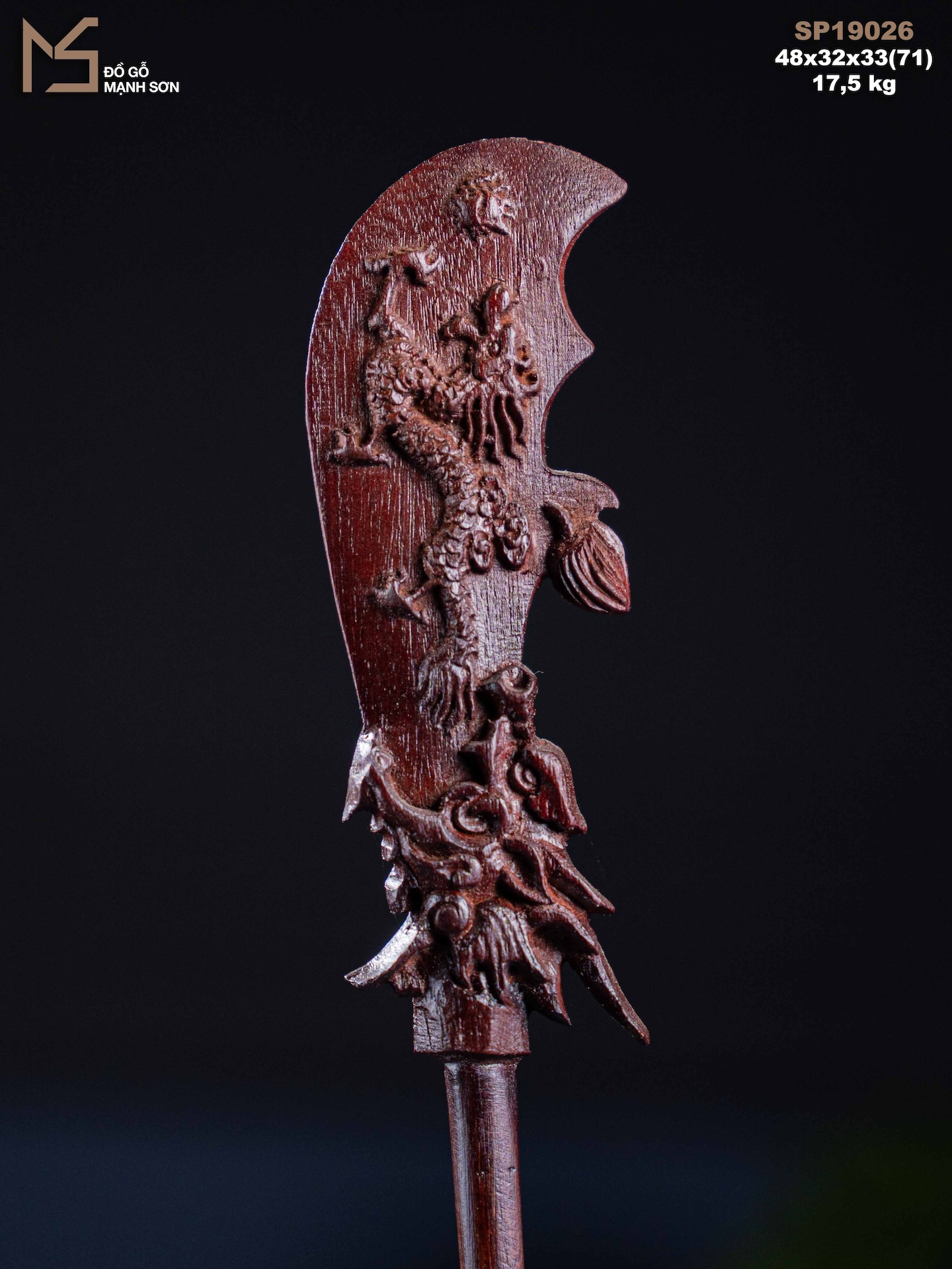 TƯỢNG TAM VỊ ANH HÙNG - GỖ TỬ ĐÀN