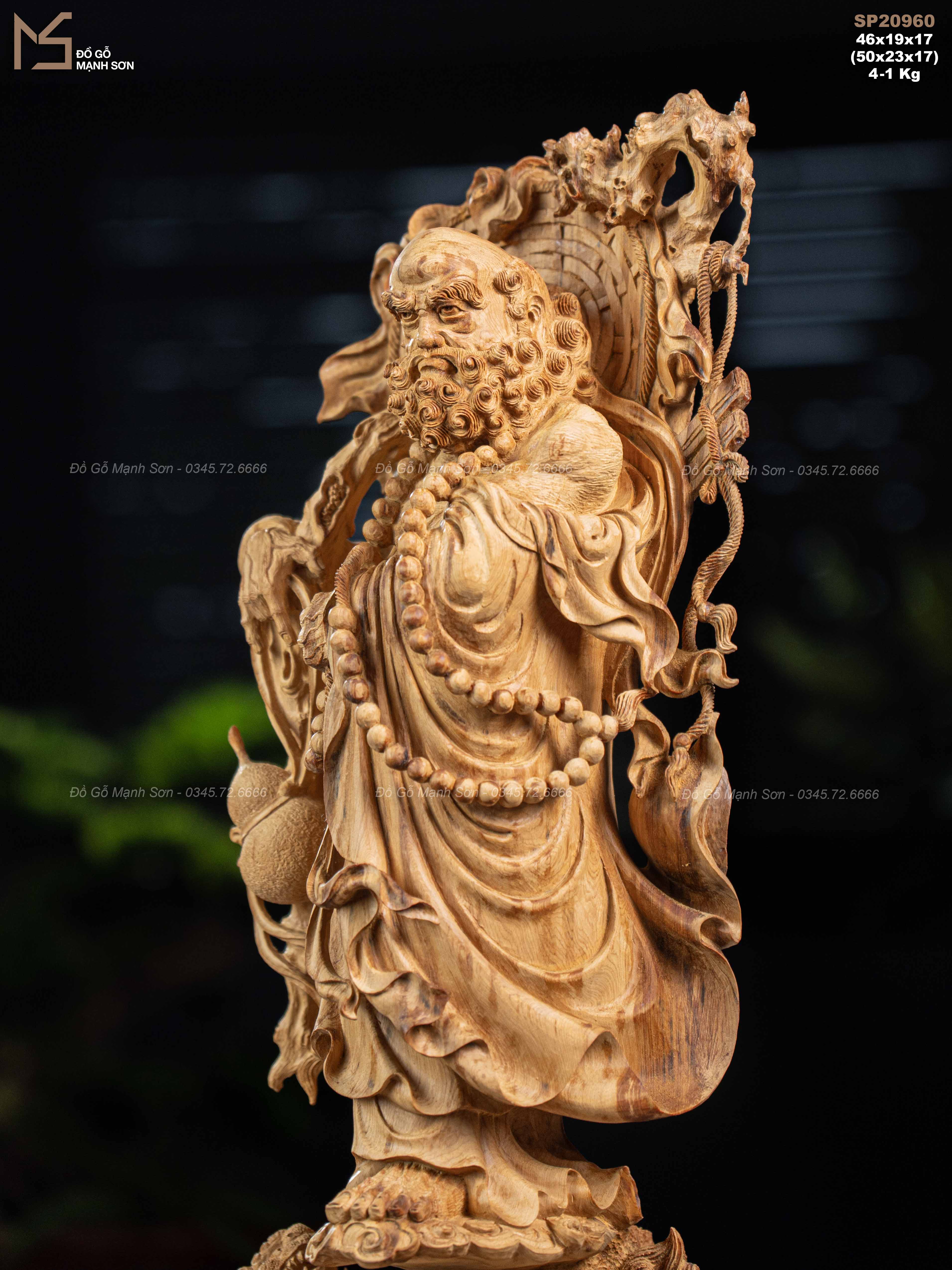 TƯỢNG ĐẠT MA SƯ TỔ - GỖ HOÀNG ĐÀN