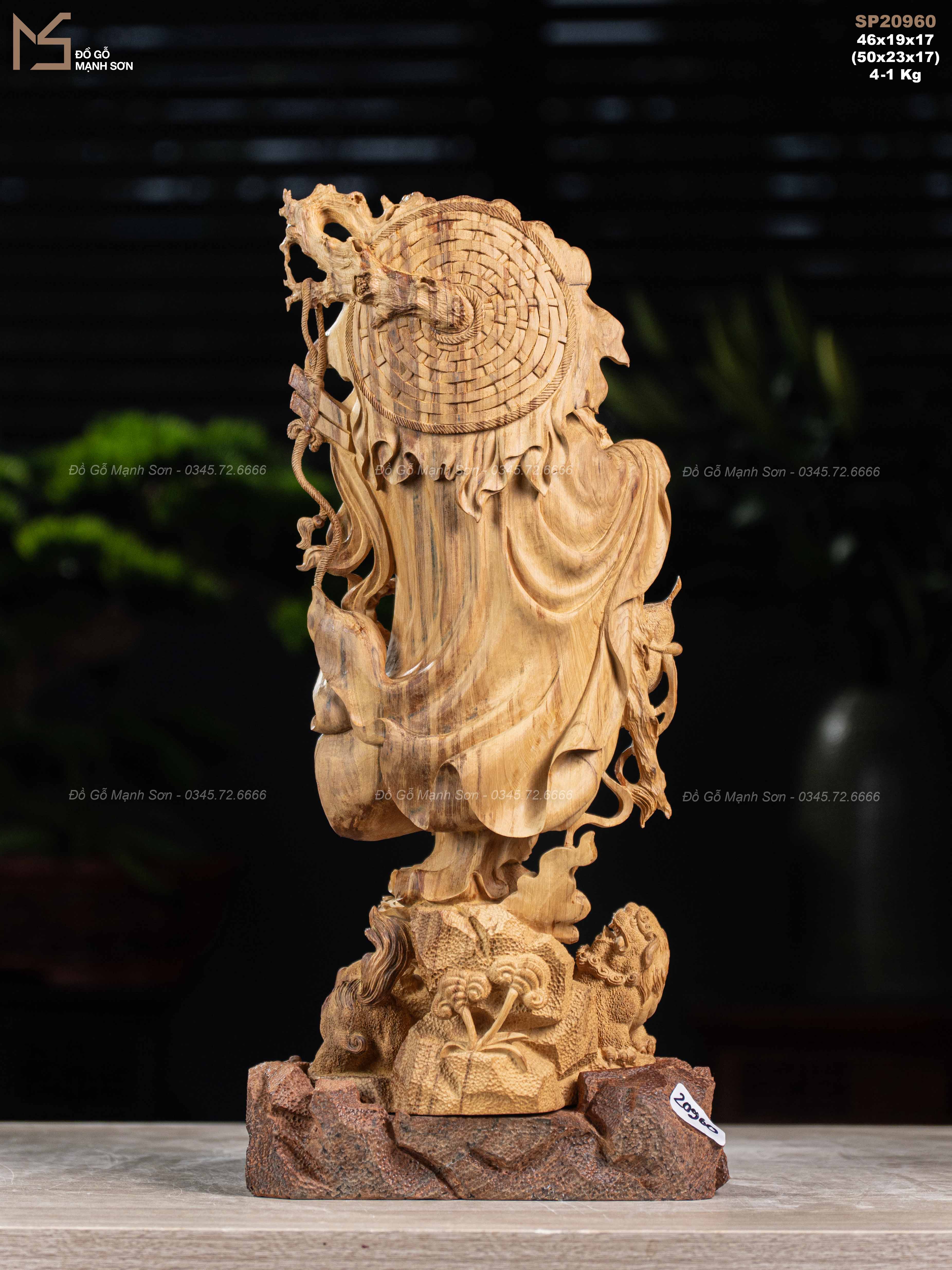 TƯỢNG ĐẠT MA SƯ TỔ - GỖ HOÀNG ĐÀN