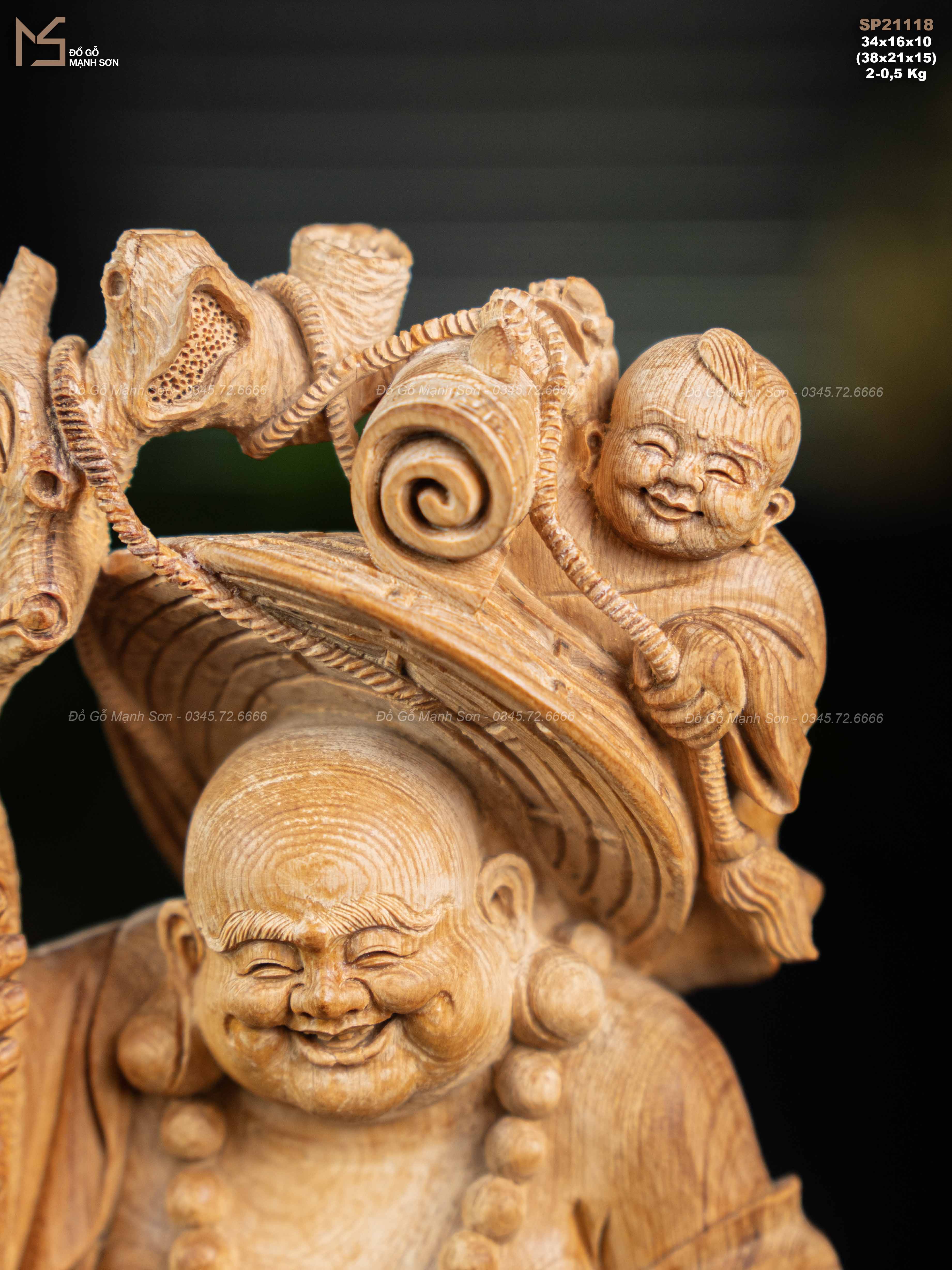 TƯỢNG DI LẶC - GỖ HOÀNG ĐÀN