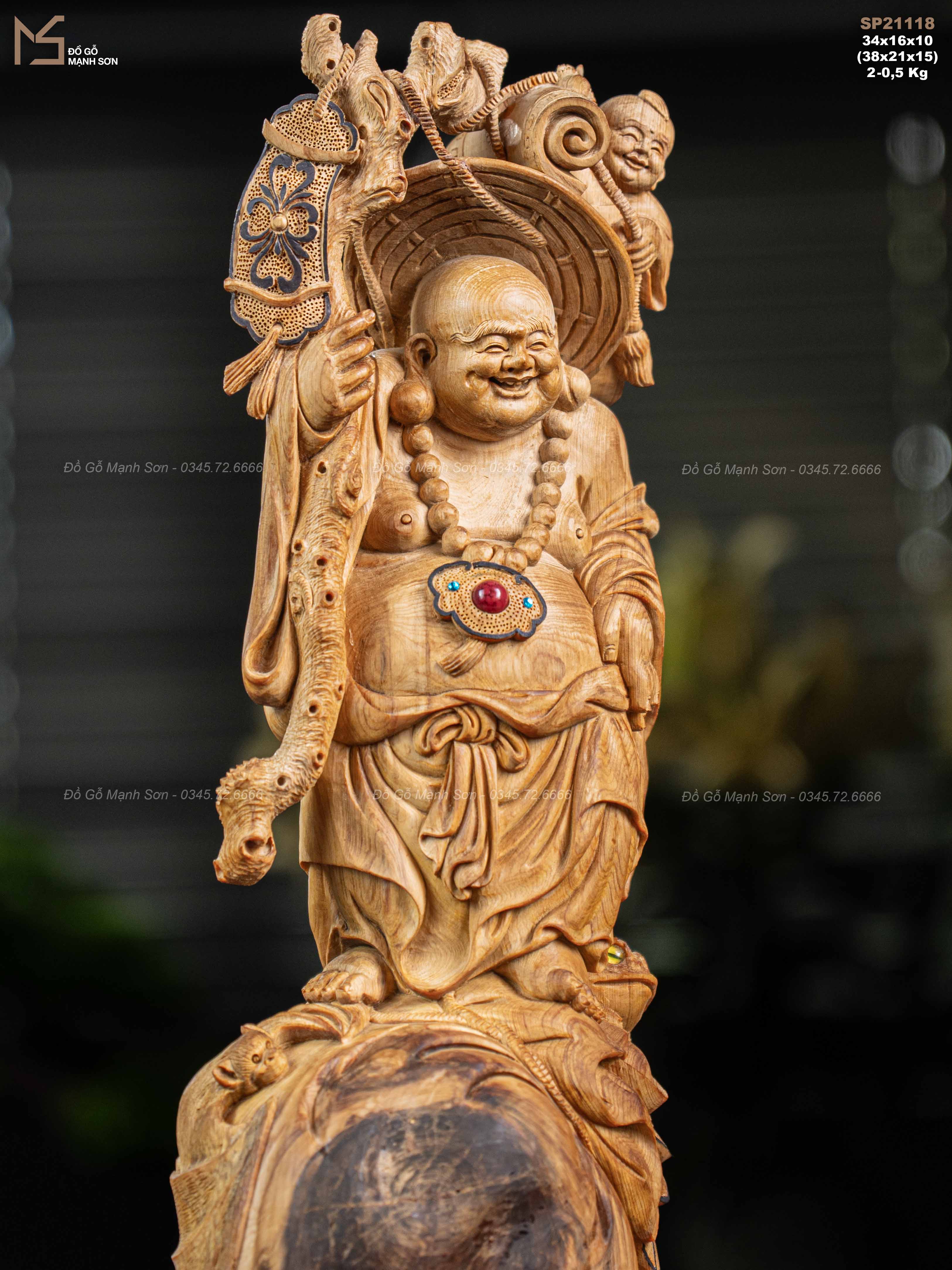 TƯỢNG DI LẶC - GỖ HOÀNG ĐÀN
