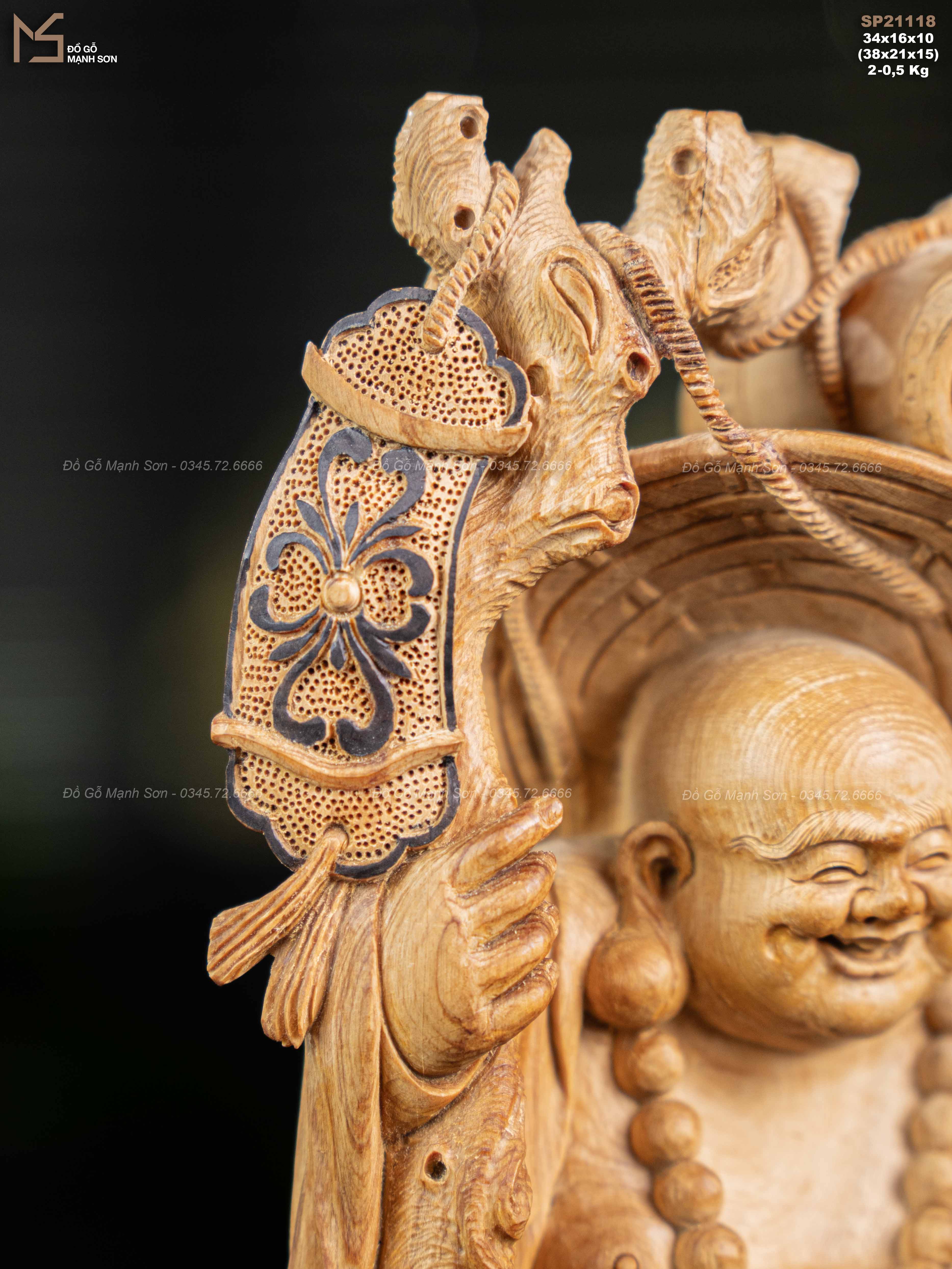 TƯỢNG DI LẶC - GỖ HOÀNG ĐÀN