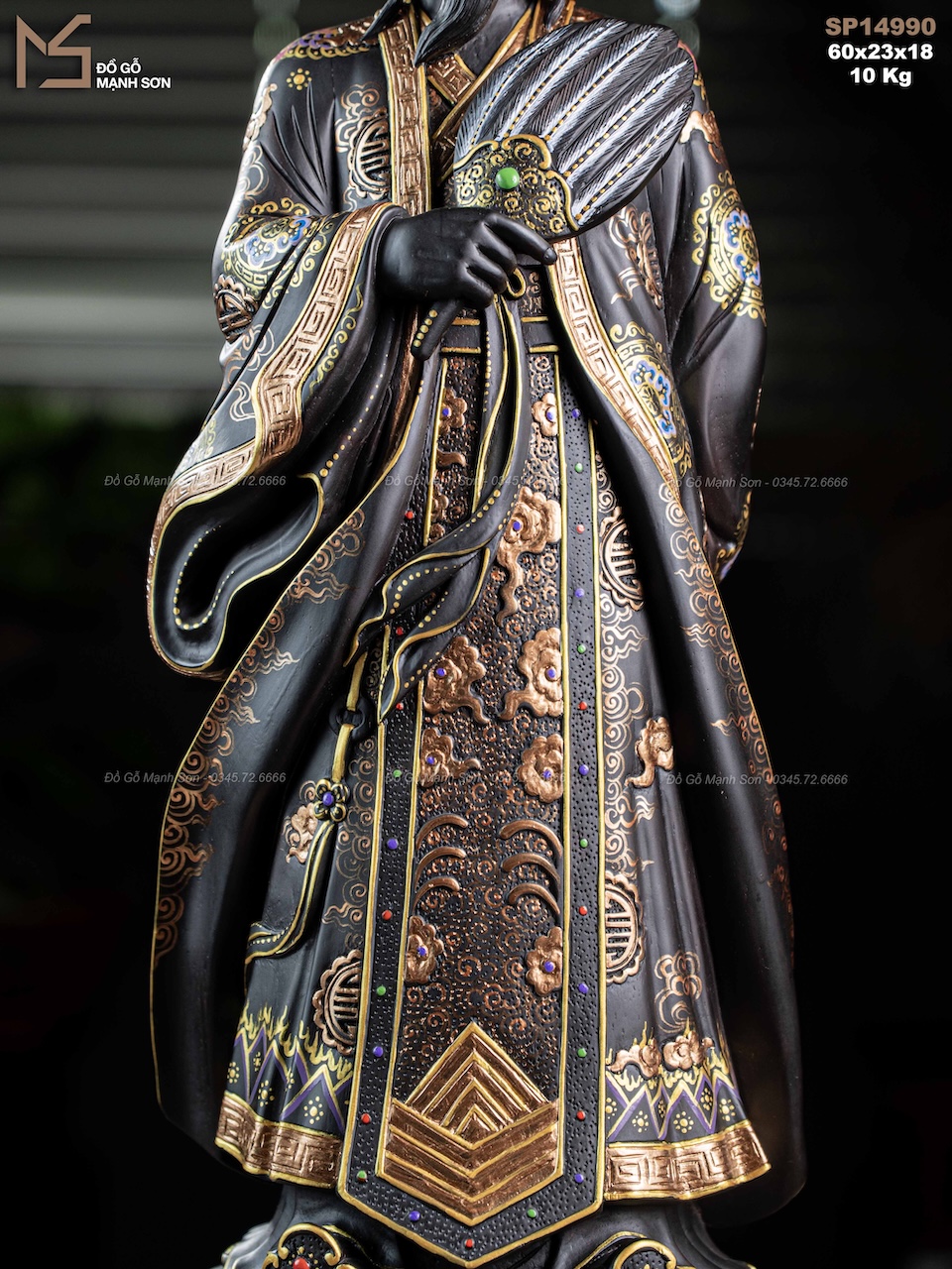 TƯỢNG KHỔNG MINH - GỖ TỬ ĐÀN