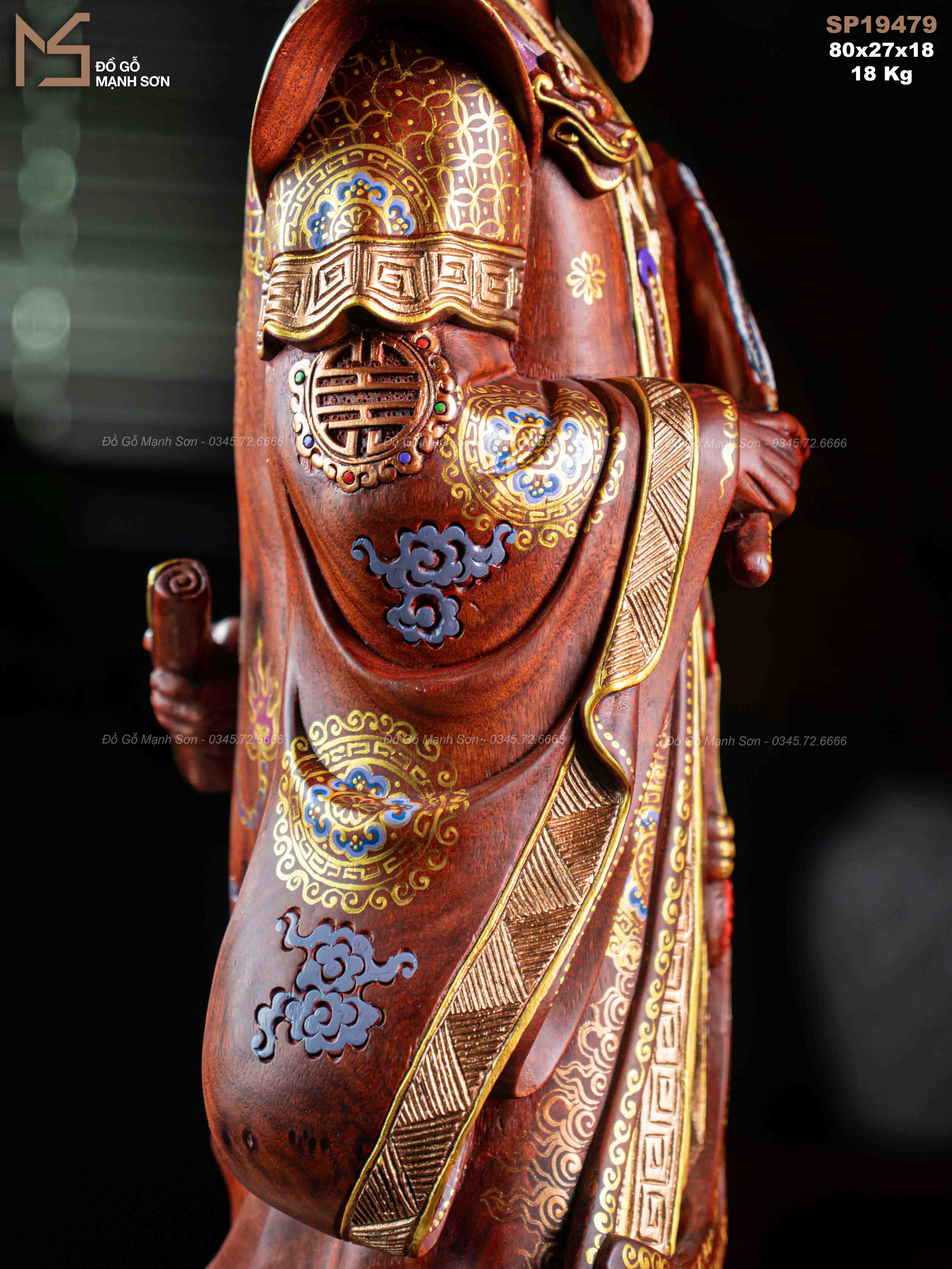 Tượng Khổng Minh tử đàn mã 19479