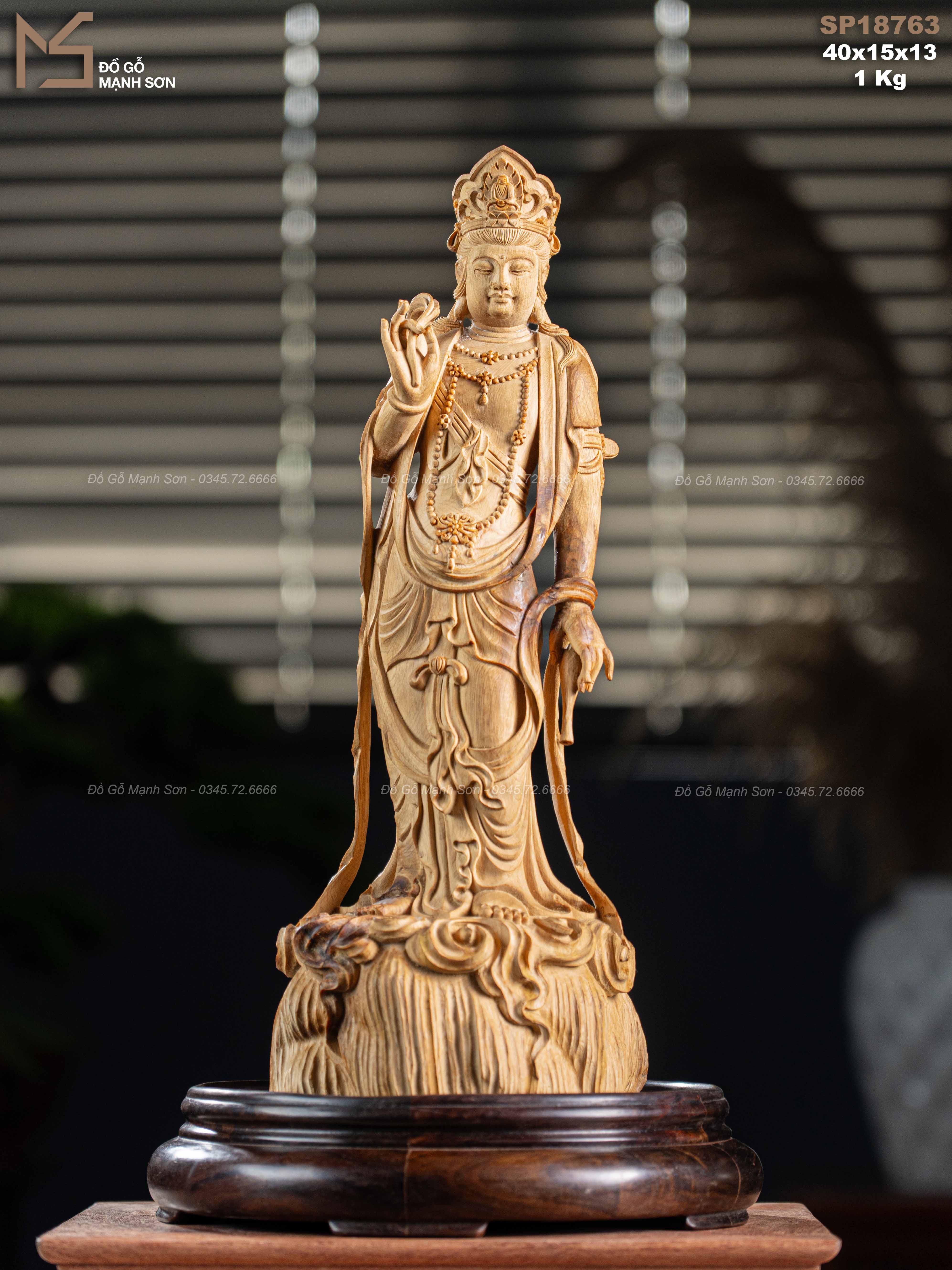 Tượng Phật Quan Âm hoàng đàn mã 18763