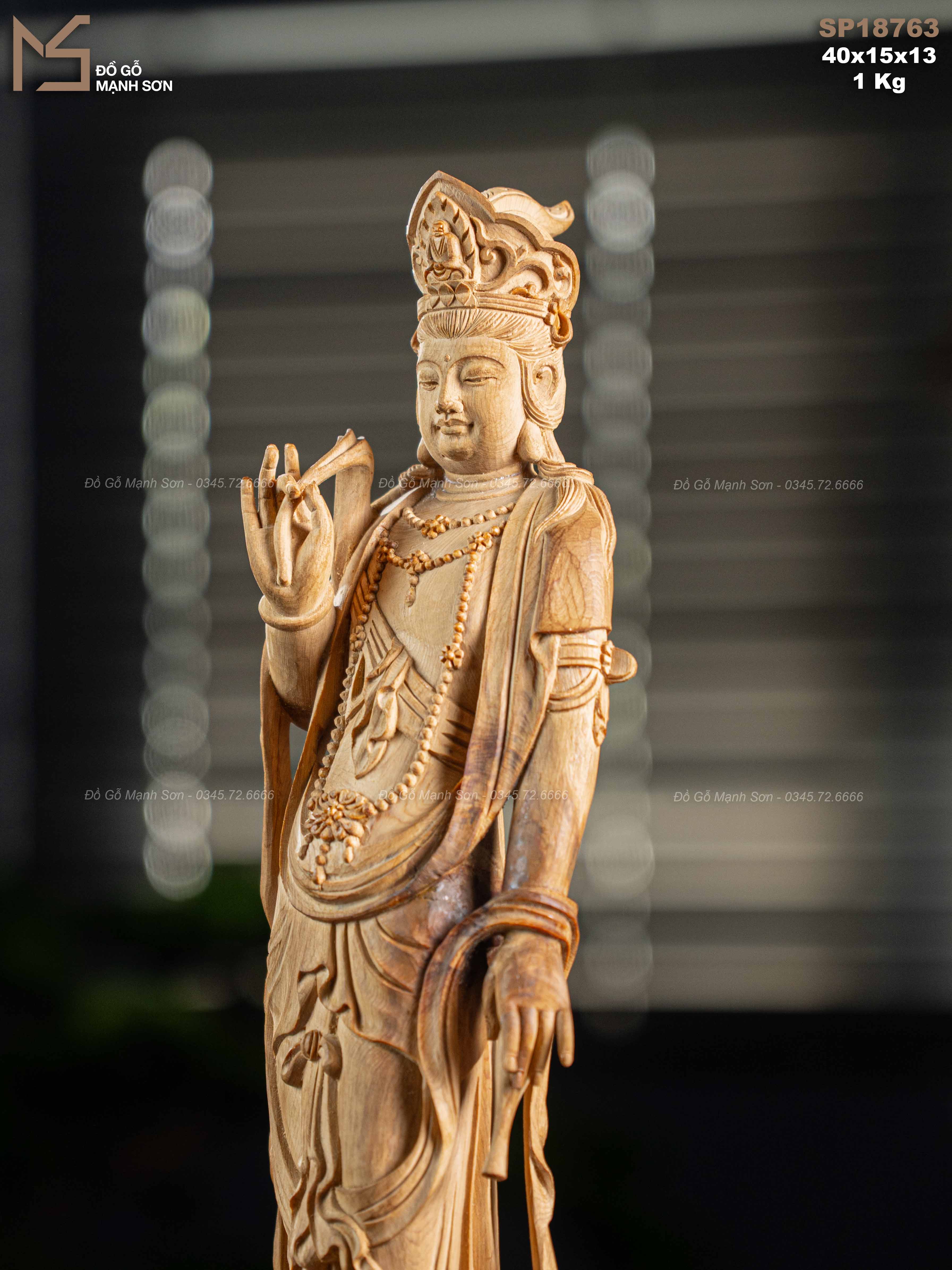 Tượng Phật Quan Âm hoàng đàn mã 18763