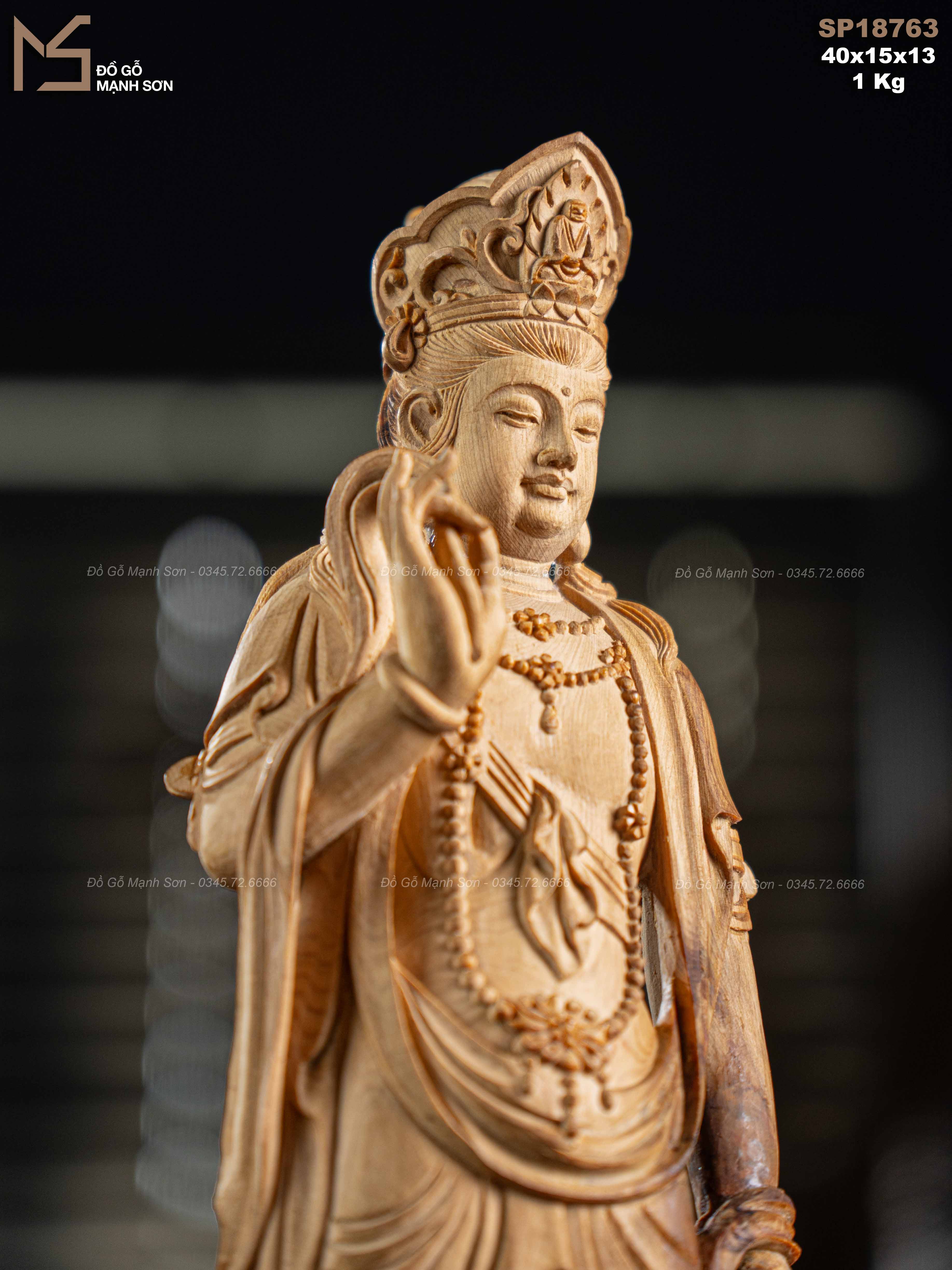 Tượng Phật Quan Âm hoàng đàn mã 18763