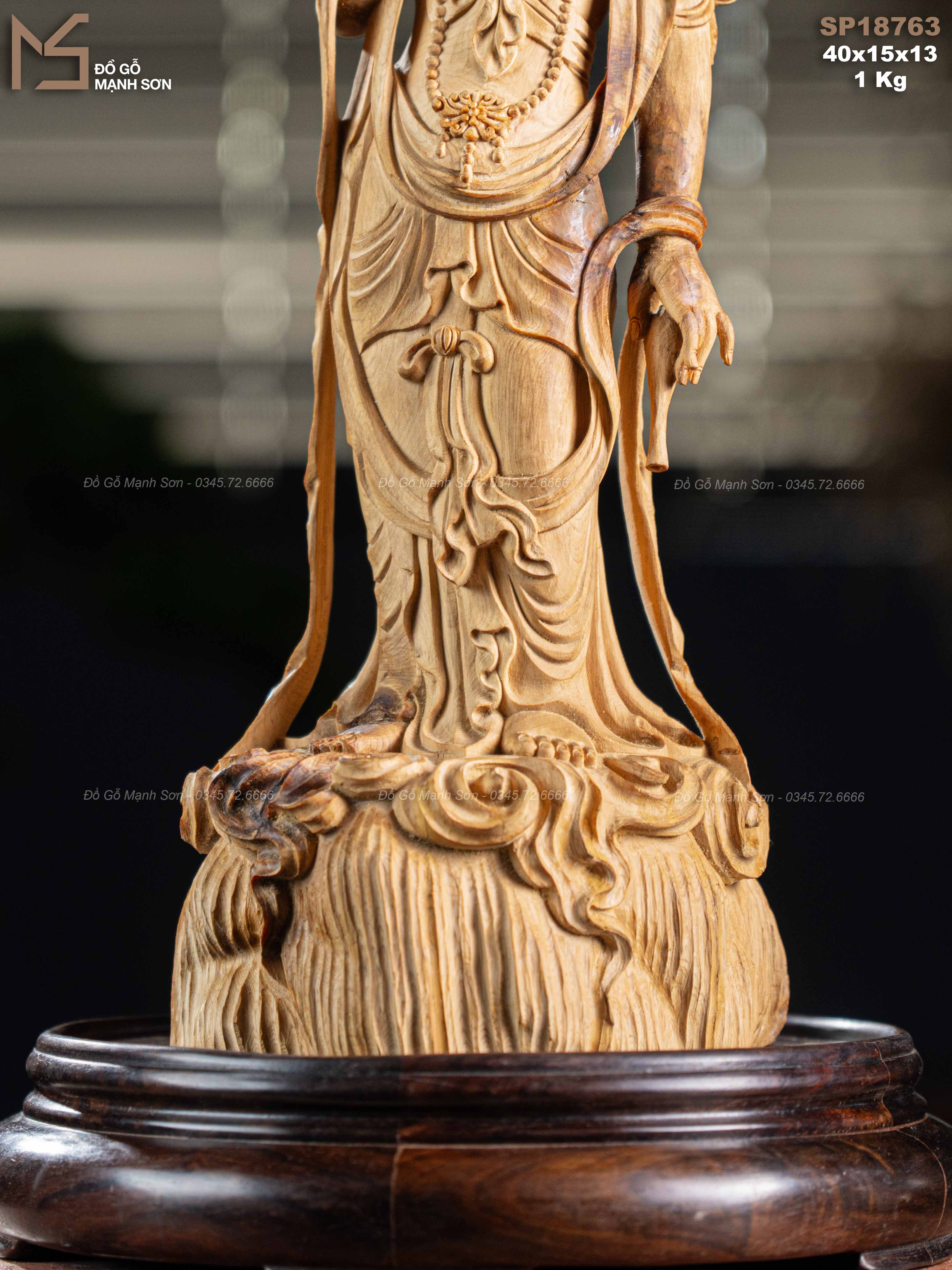 Tượng Phật Quan Âm hoàng đàn mã 18763