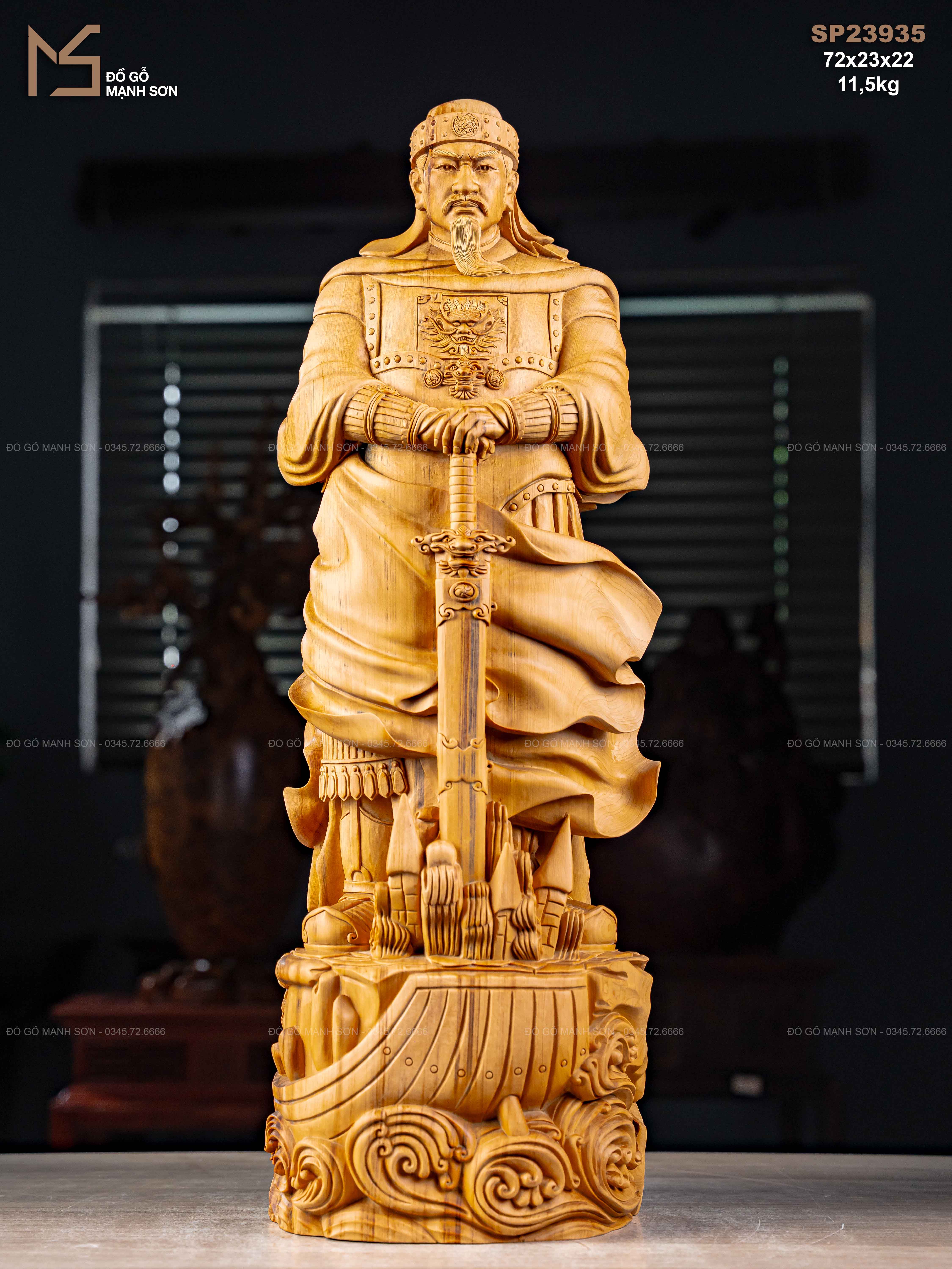 TƯỢNG TRẦN QUỐC TUẤN GỖ HOÀNG ĐÀN