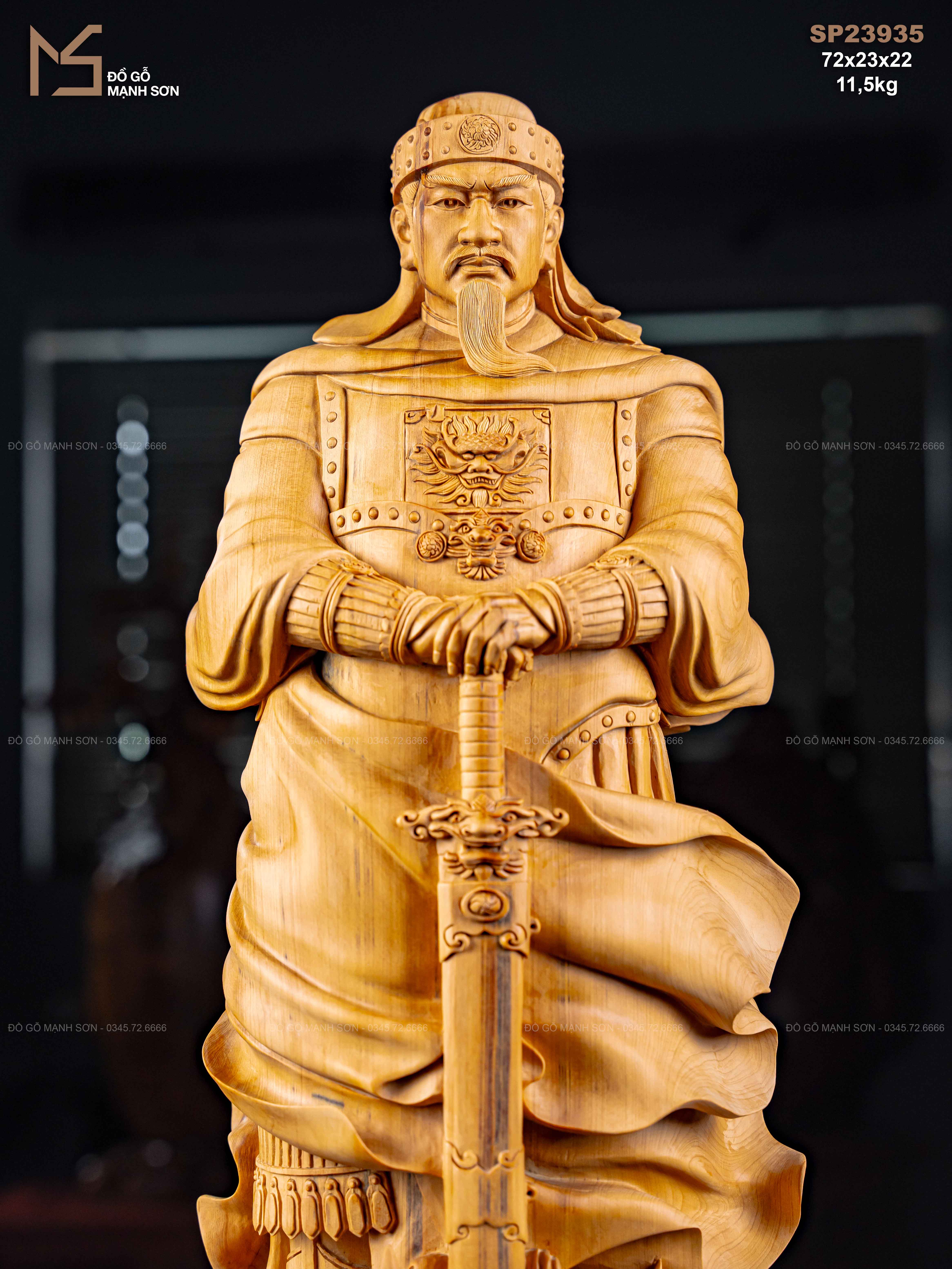 TƯỢNG TRẦN QUỐC TUẤN GỖ HOÀNG ĐÀN