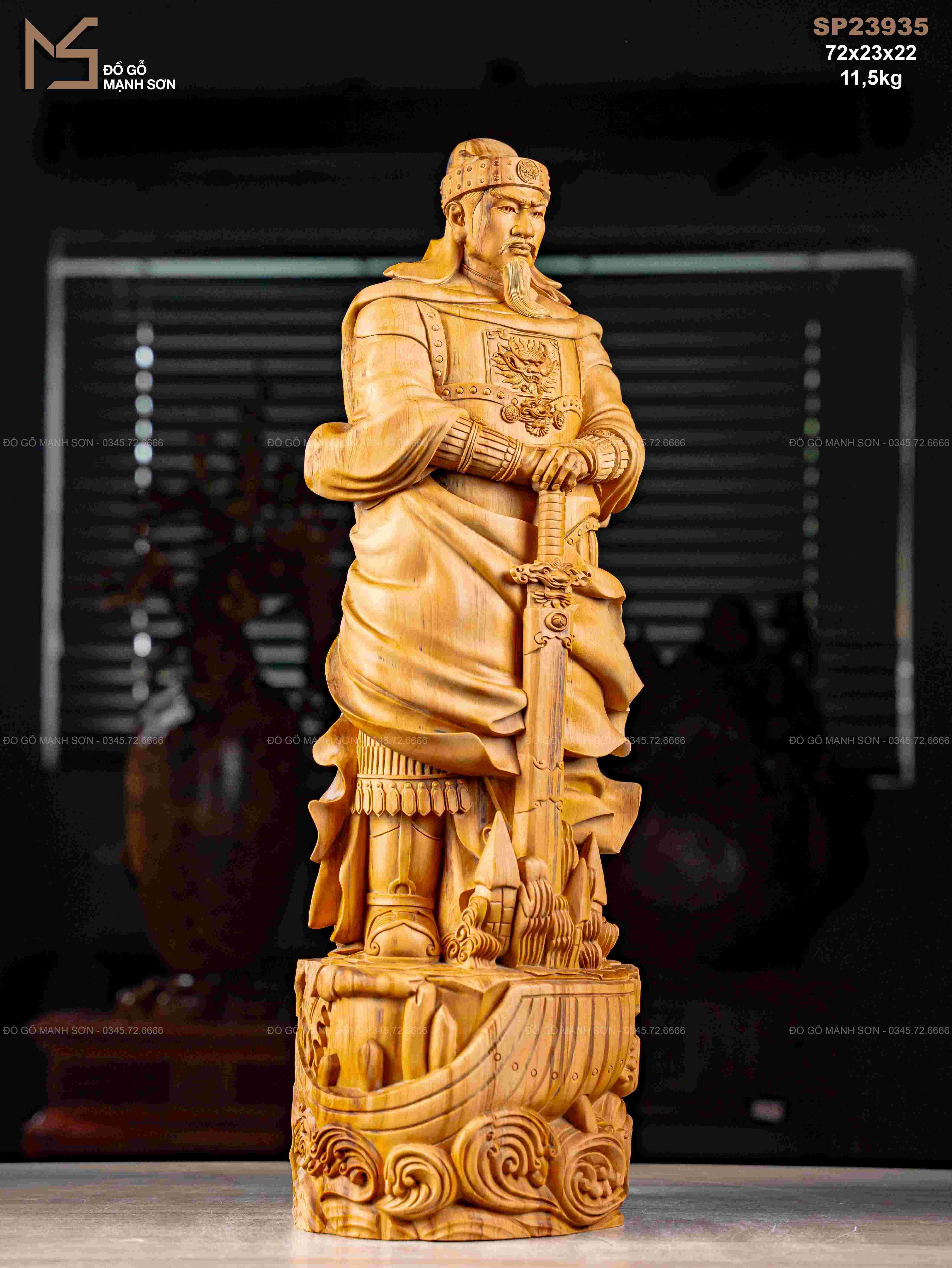 TƯỢNG TRẦN QUỐC TUẤN GỖ HOÀNG ĐÀN