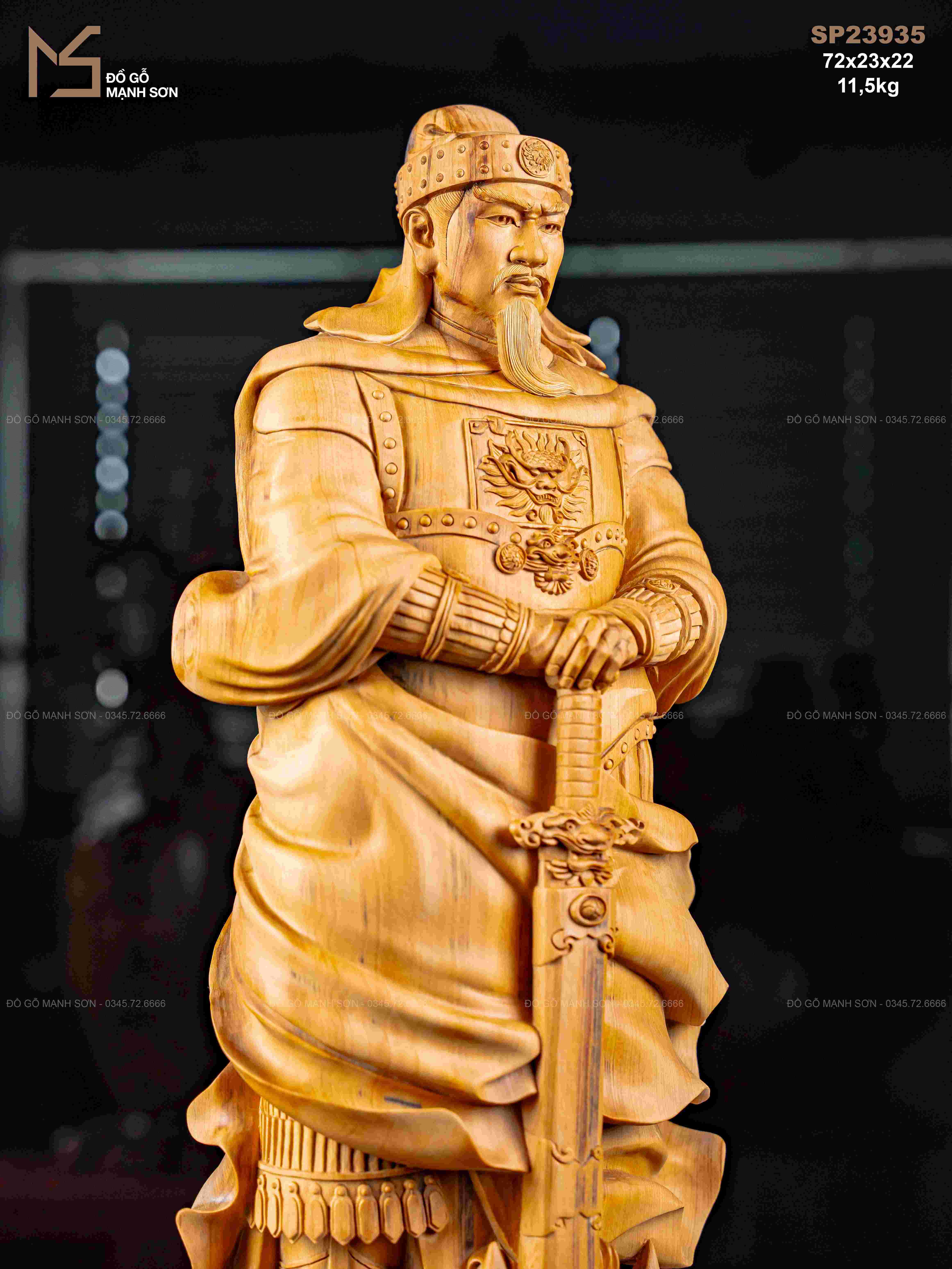 TƯỢNG TRẦN QUỐC TUẤN GỖ HOÀNG ĐÀN