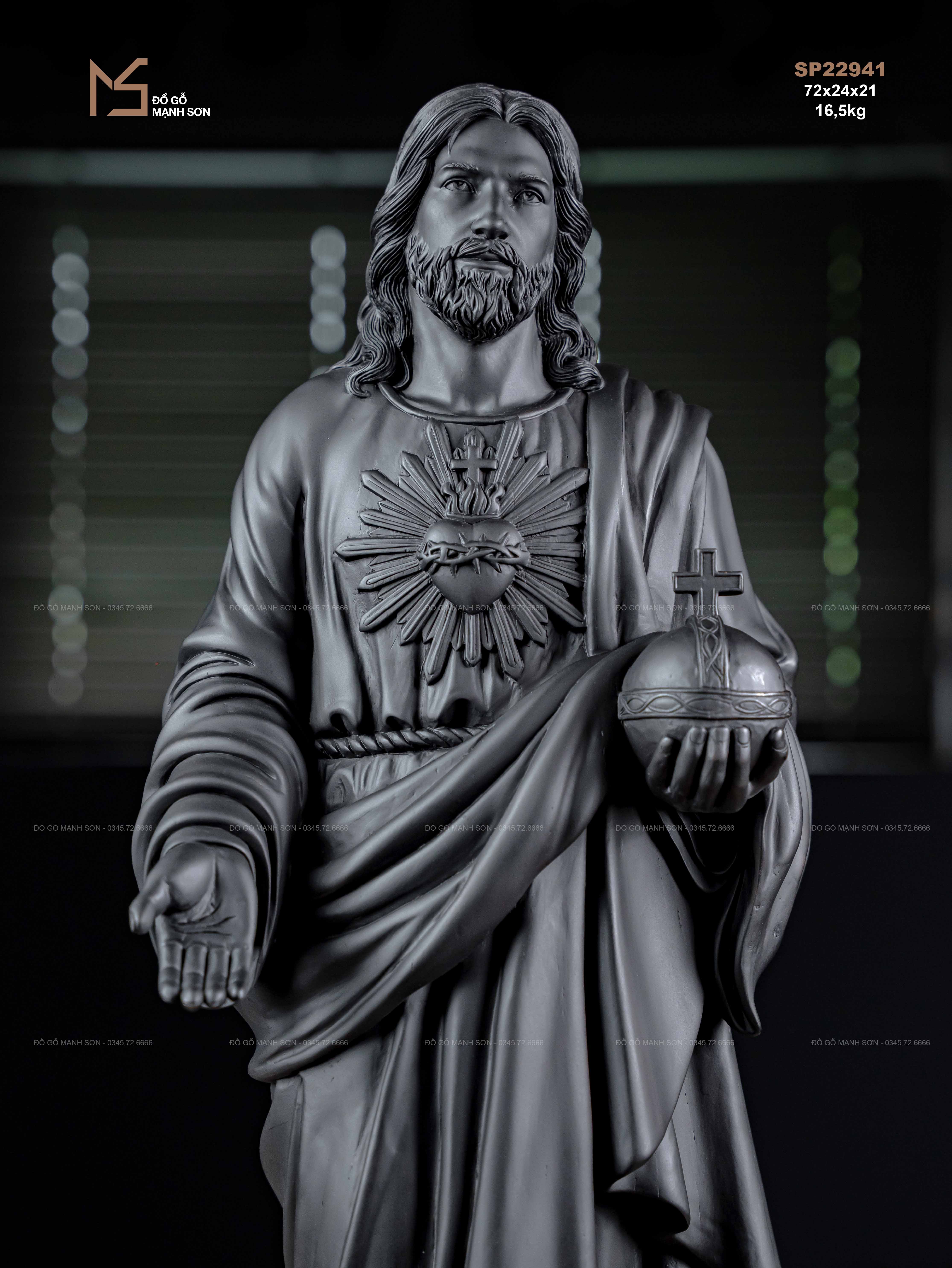 TƯỢNG CHÚA JESUS - GỖ MUN SỪNG KHÁNH HOÀ