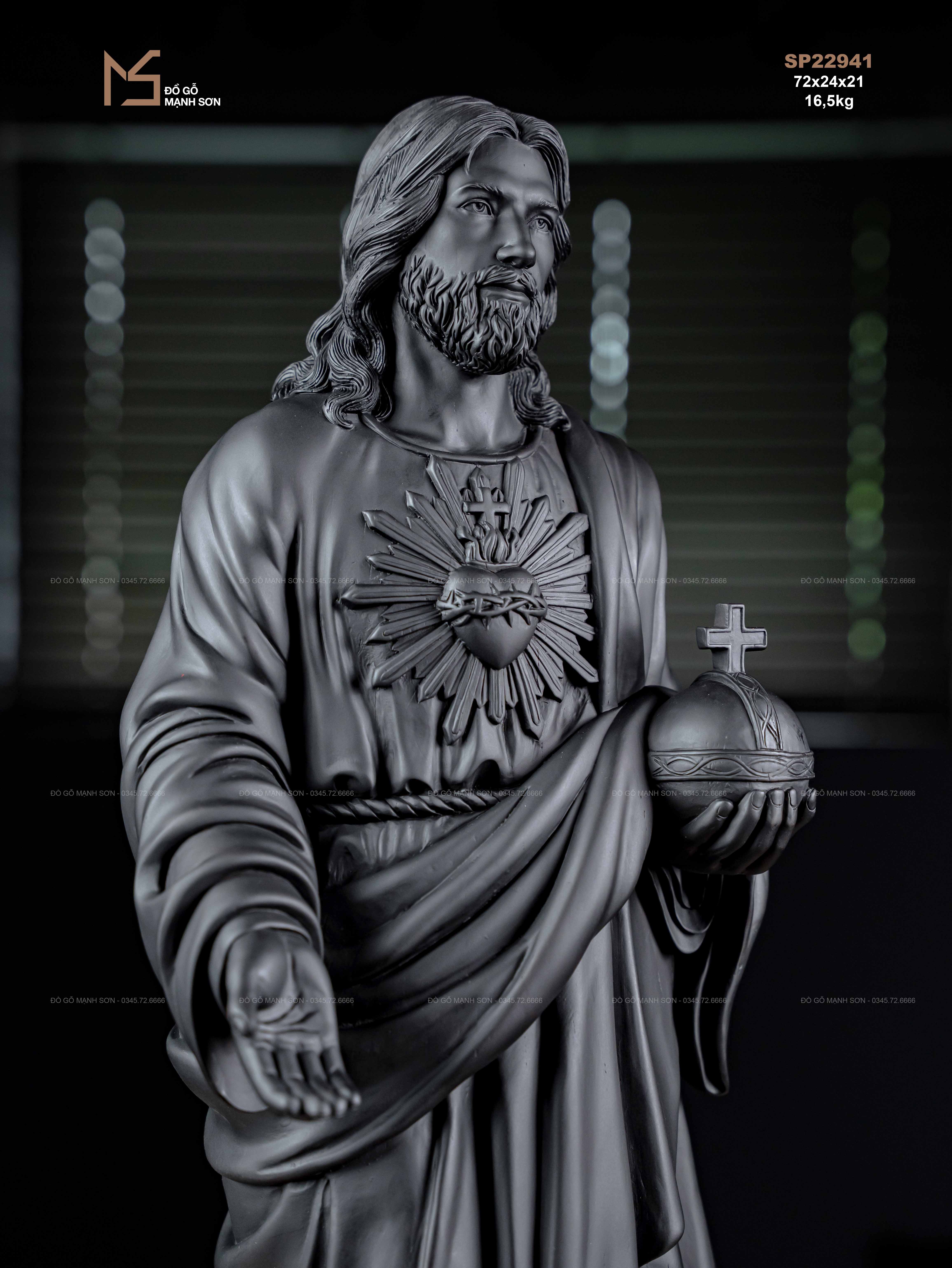 TƯỢNG CHÚA JESUS - GỖ MUN SỪNG KHÁNH HOÀ