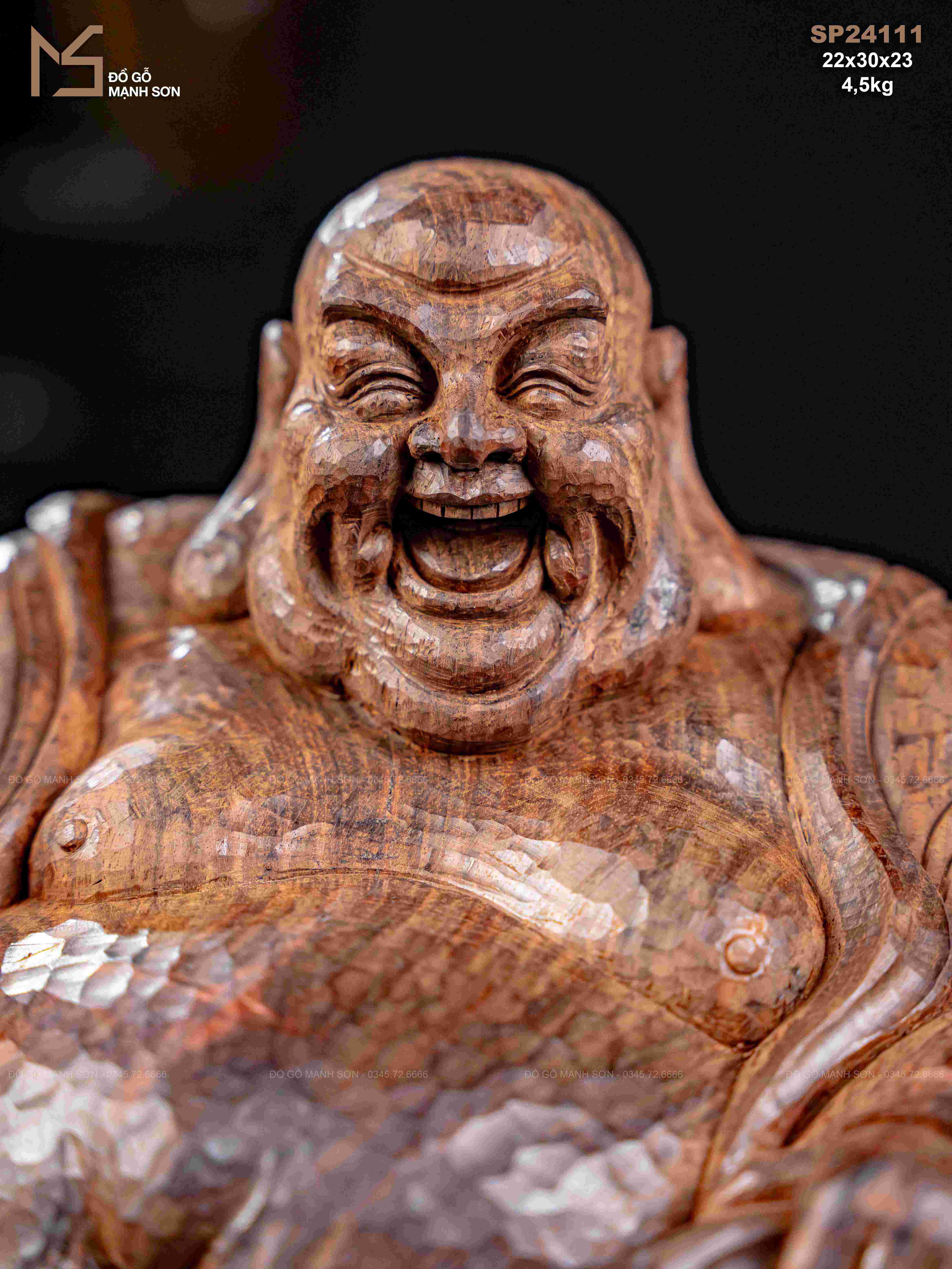 TƯỢNG DI LẶC ĐỤC NHÁT GỖ TRẮC