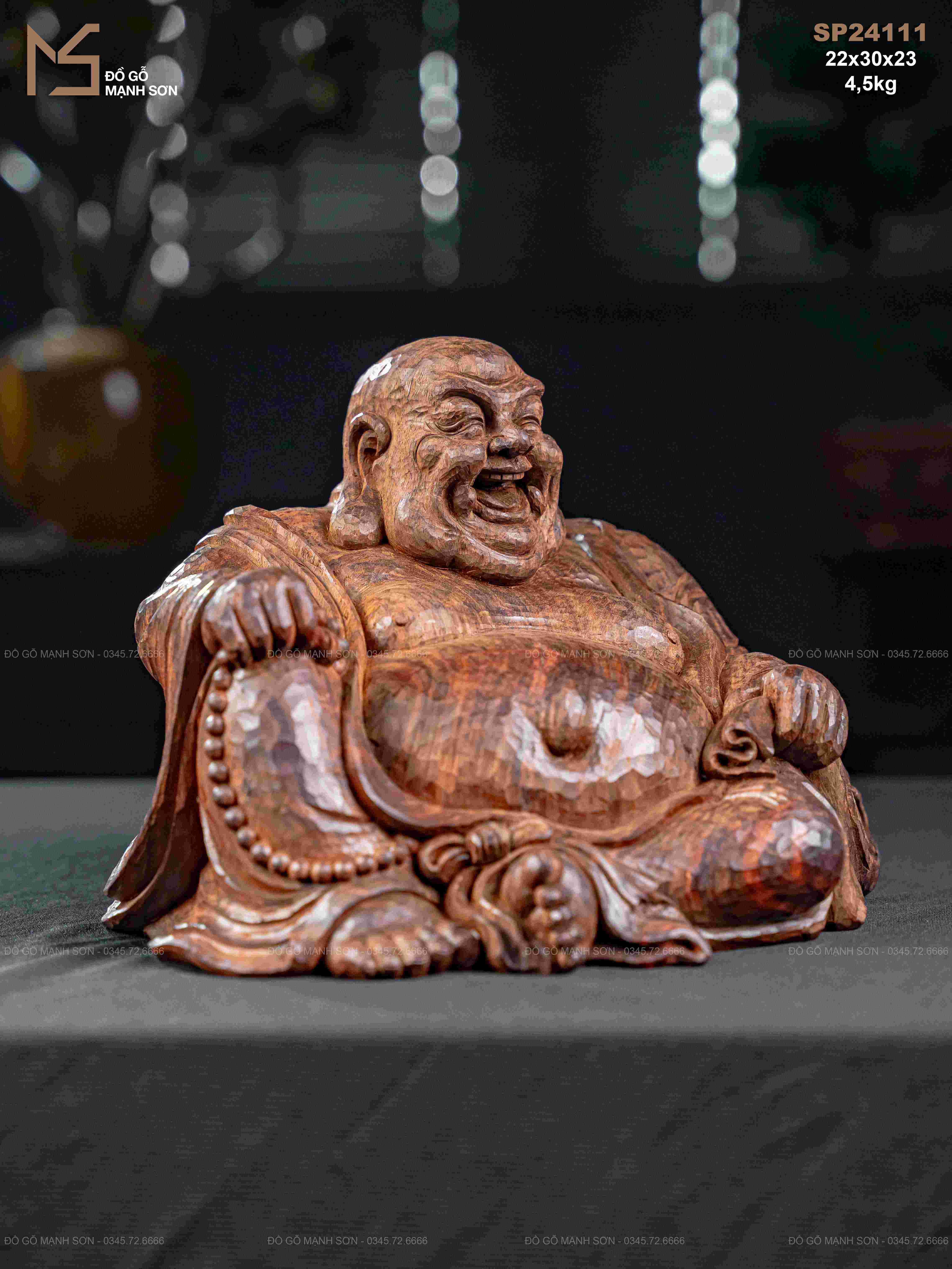 TƯỢNG DI LẶC ĐỤC NHÁT GỖ TRẮC