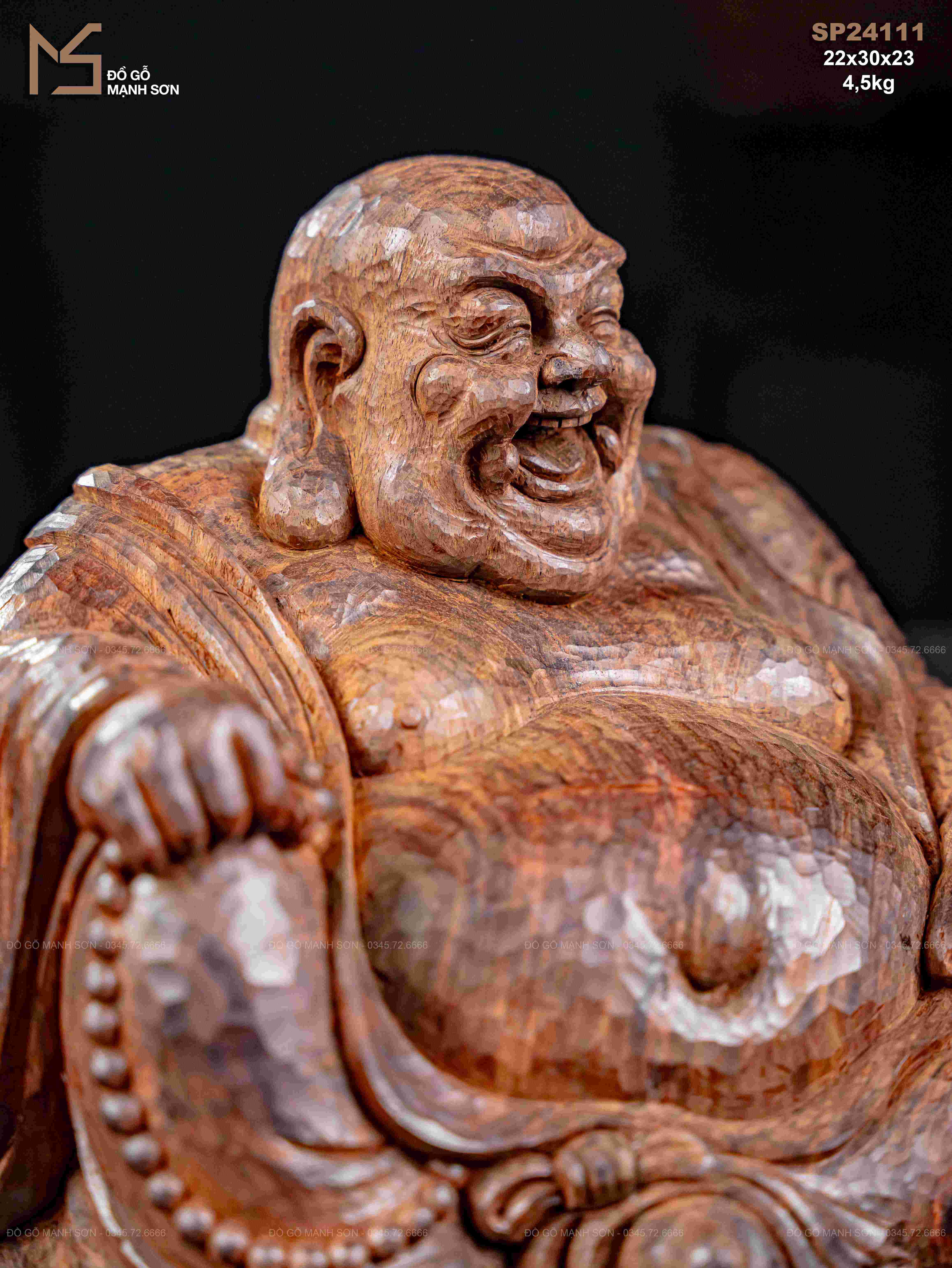 TƯỢNG DI LẶC ĐỤC NHÁT GỖ TRẮC