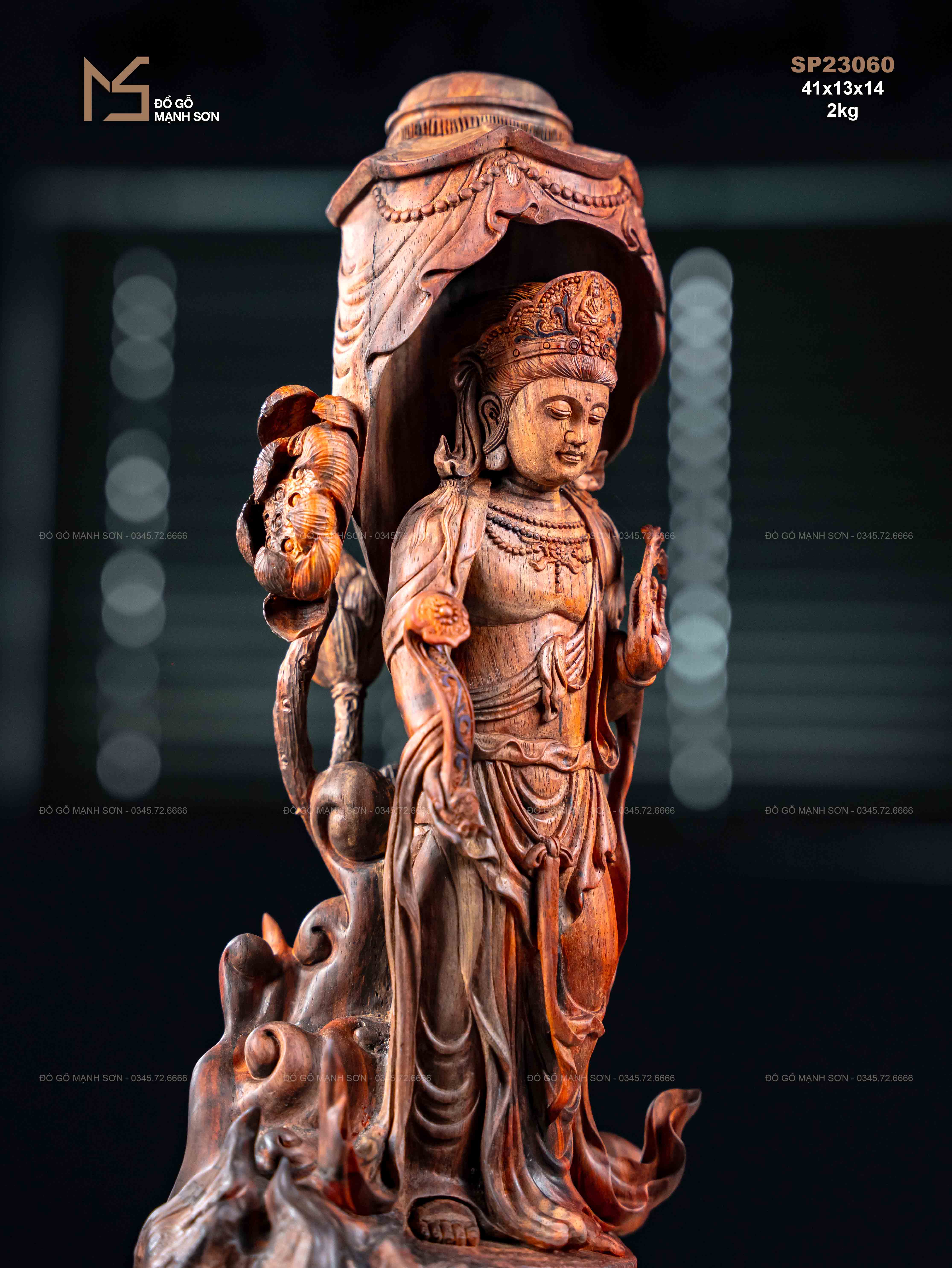 TƯỢNG PHẬT QUAN ÂM - GỖ TRẮC