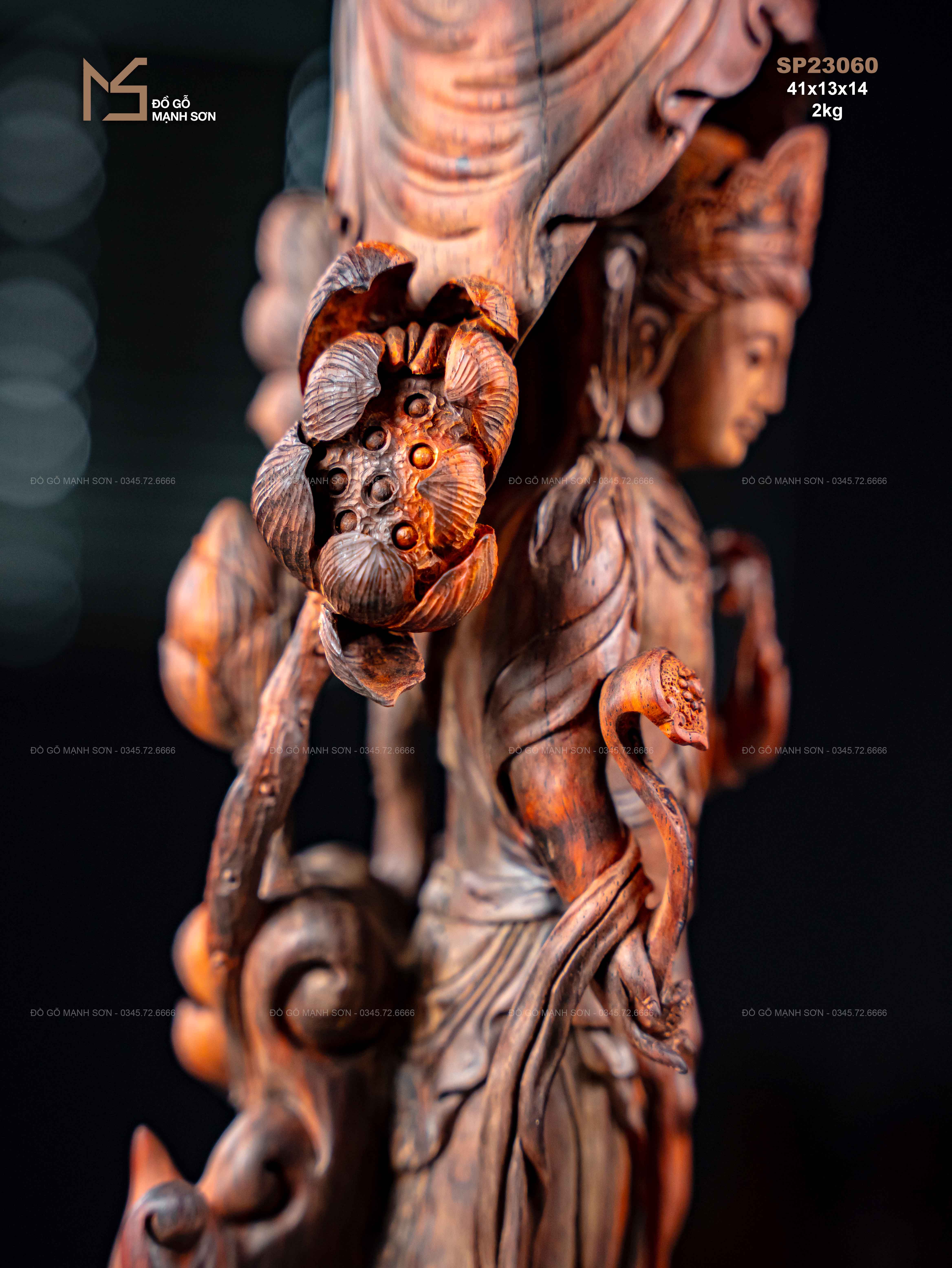 TƯỢNG PHẬT QUAN ÂM - GỖ TRẮC