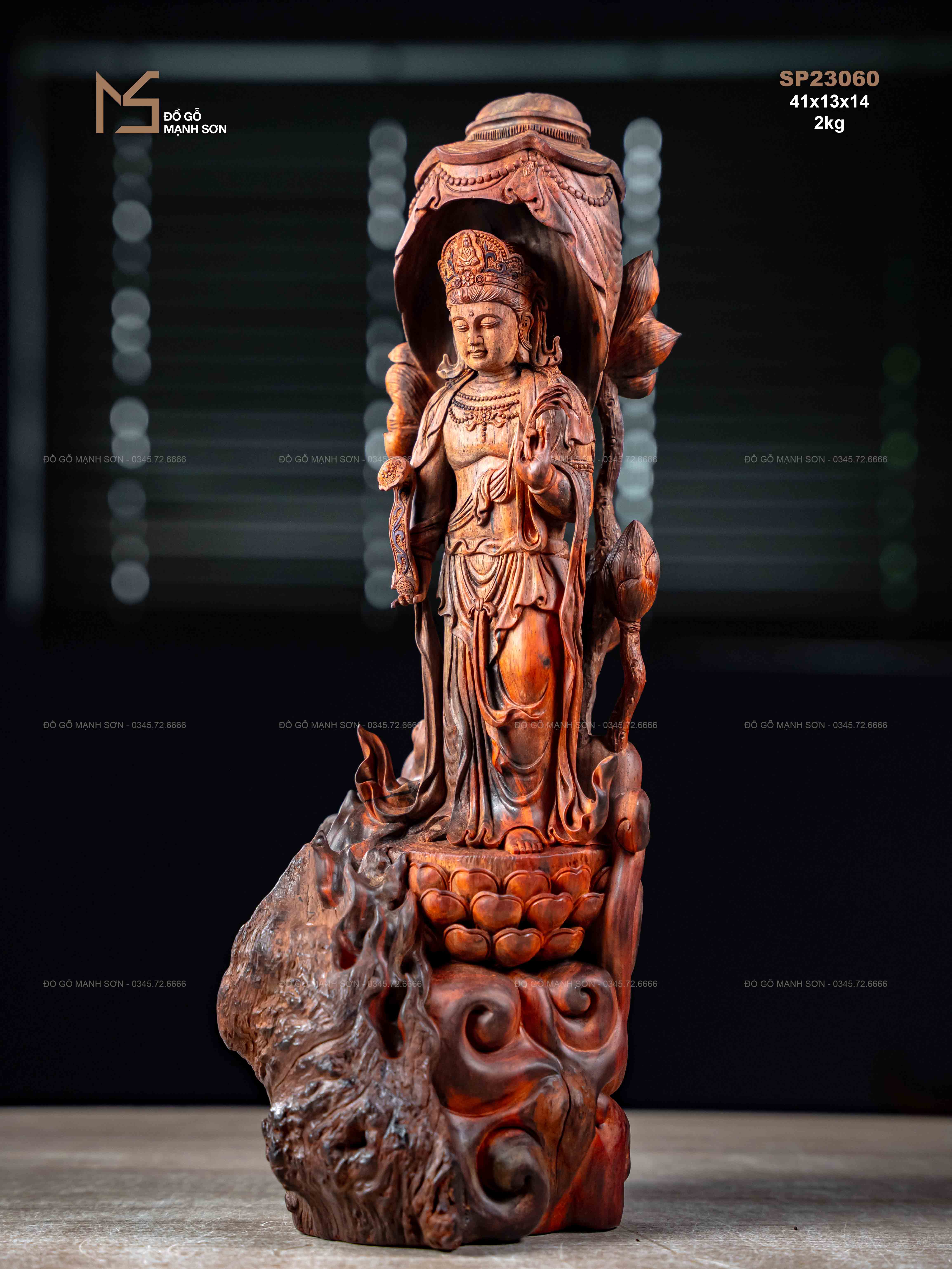 TƯỢNG PHẬT QUAN ÂM - GỖ TRẮC