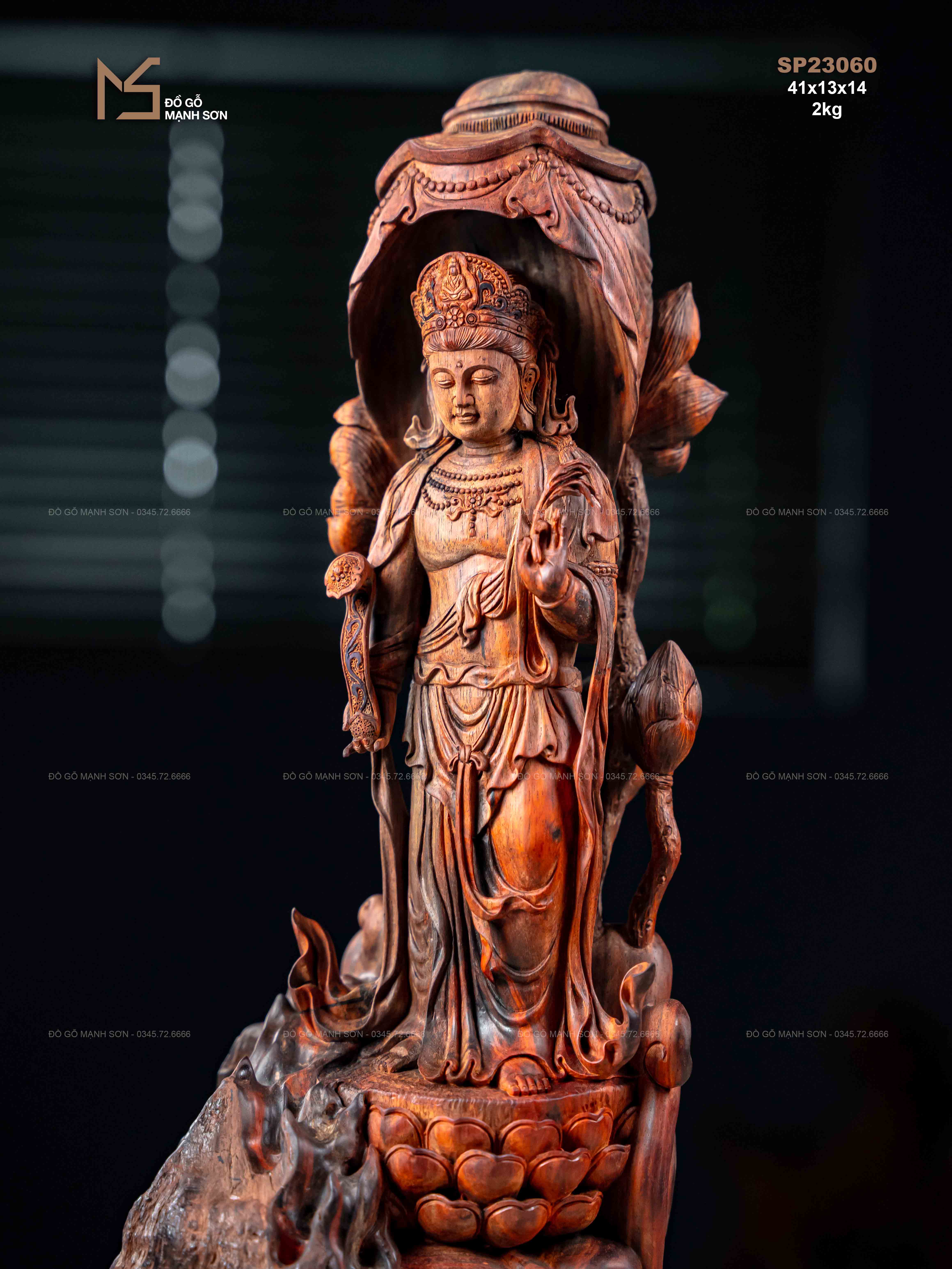 TƯỢNG PHẬT QUAN ÂM - GỖ TRẮC