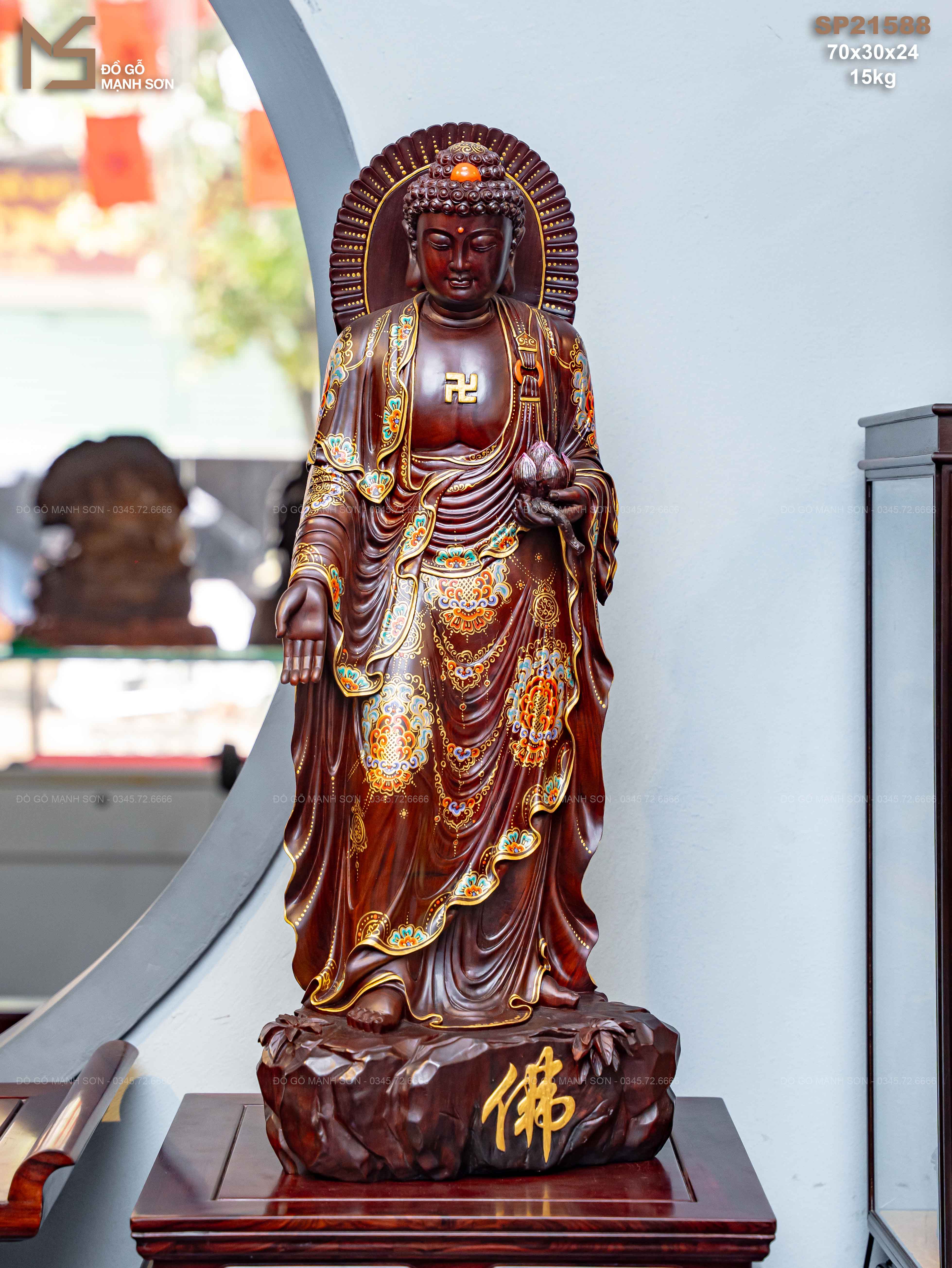 TƯỢNG PHẬT A DI ĐÀ GỖ TRẮC