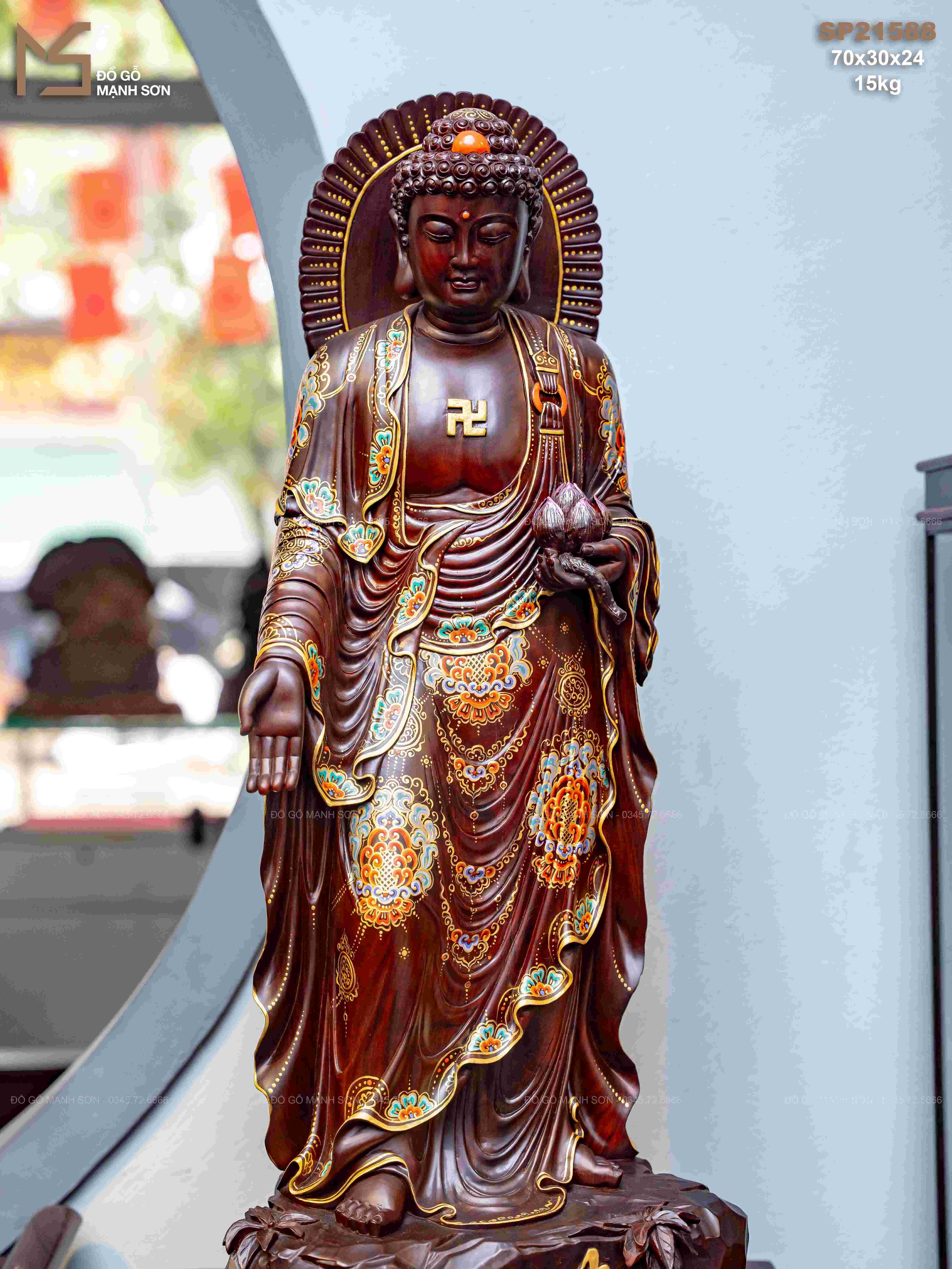 TƯỢNG PHẬT A DI ĐÀ GỖ TRẮC