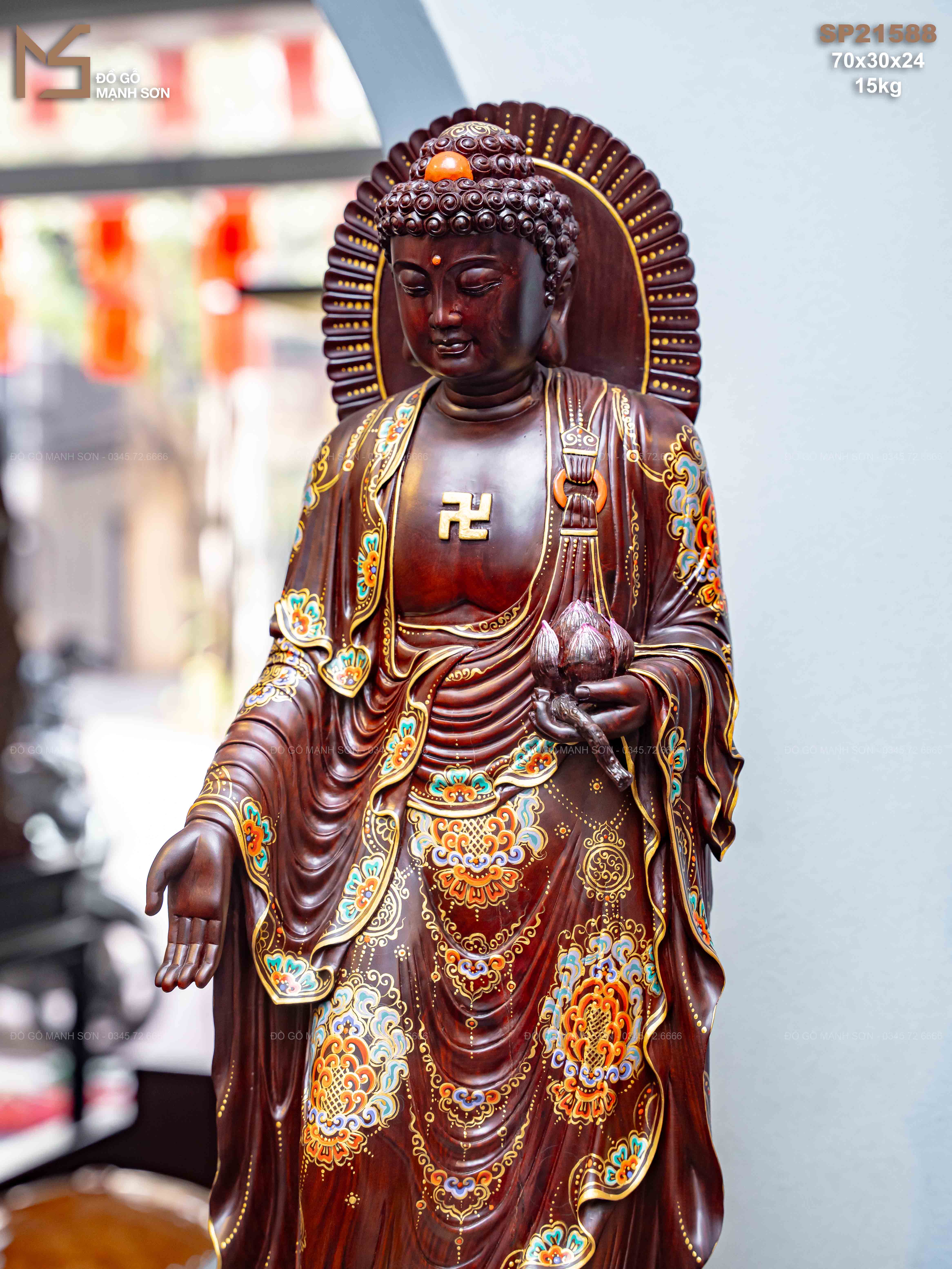 TƯỢNG PHẬT A DI ĐÀ GỖ TRẮC