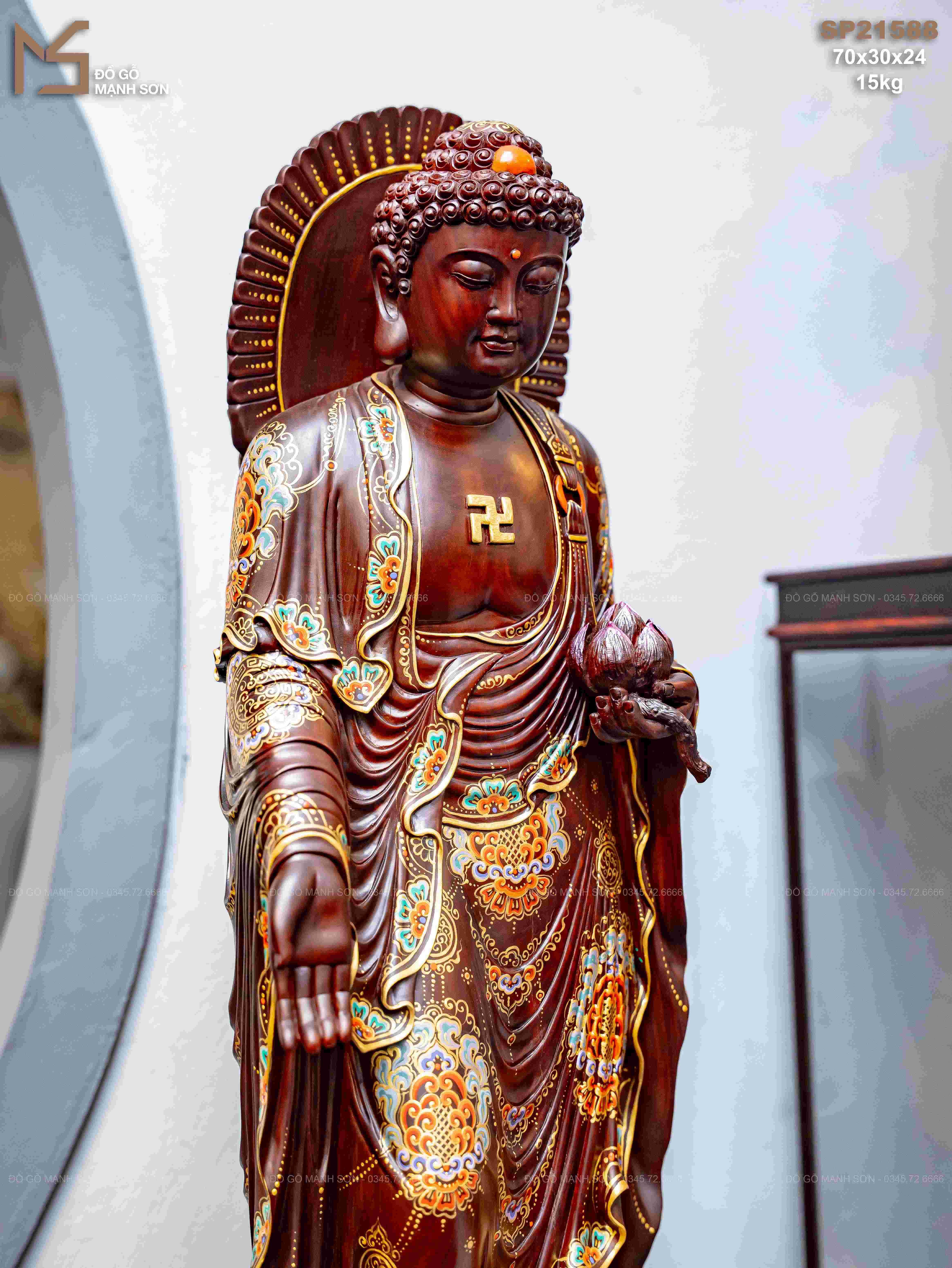 TƯỢNG PHẬT A DI ĐÀ GỖ TRẮC