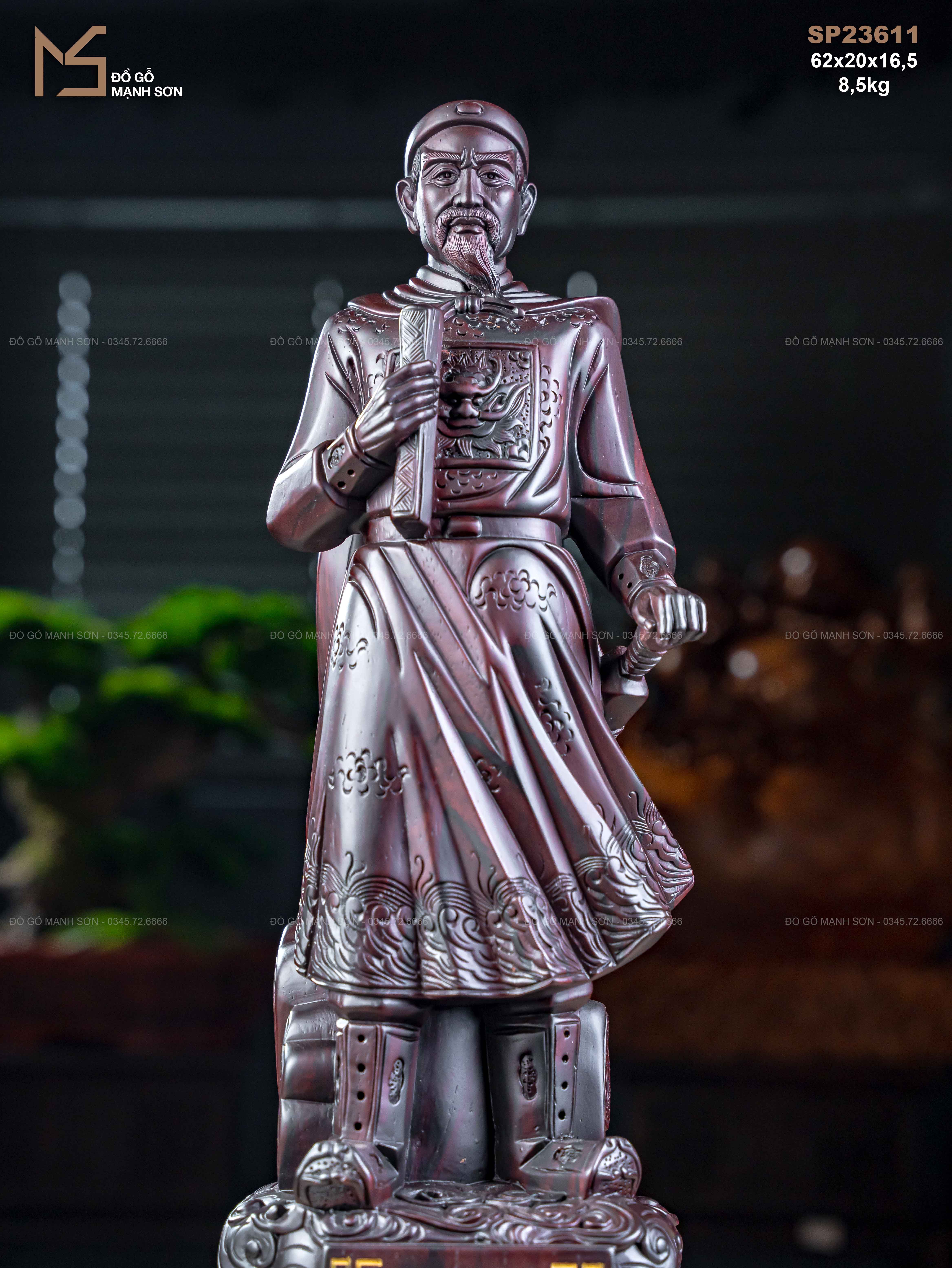 TƯỢNG TRẦN QUỐC TUẤN GỖ TỬ ĐÀN