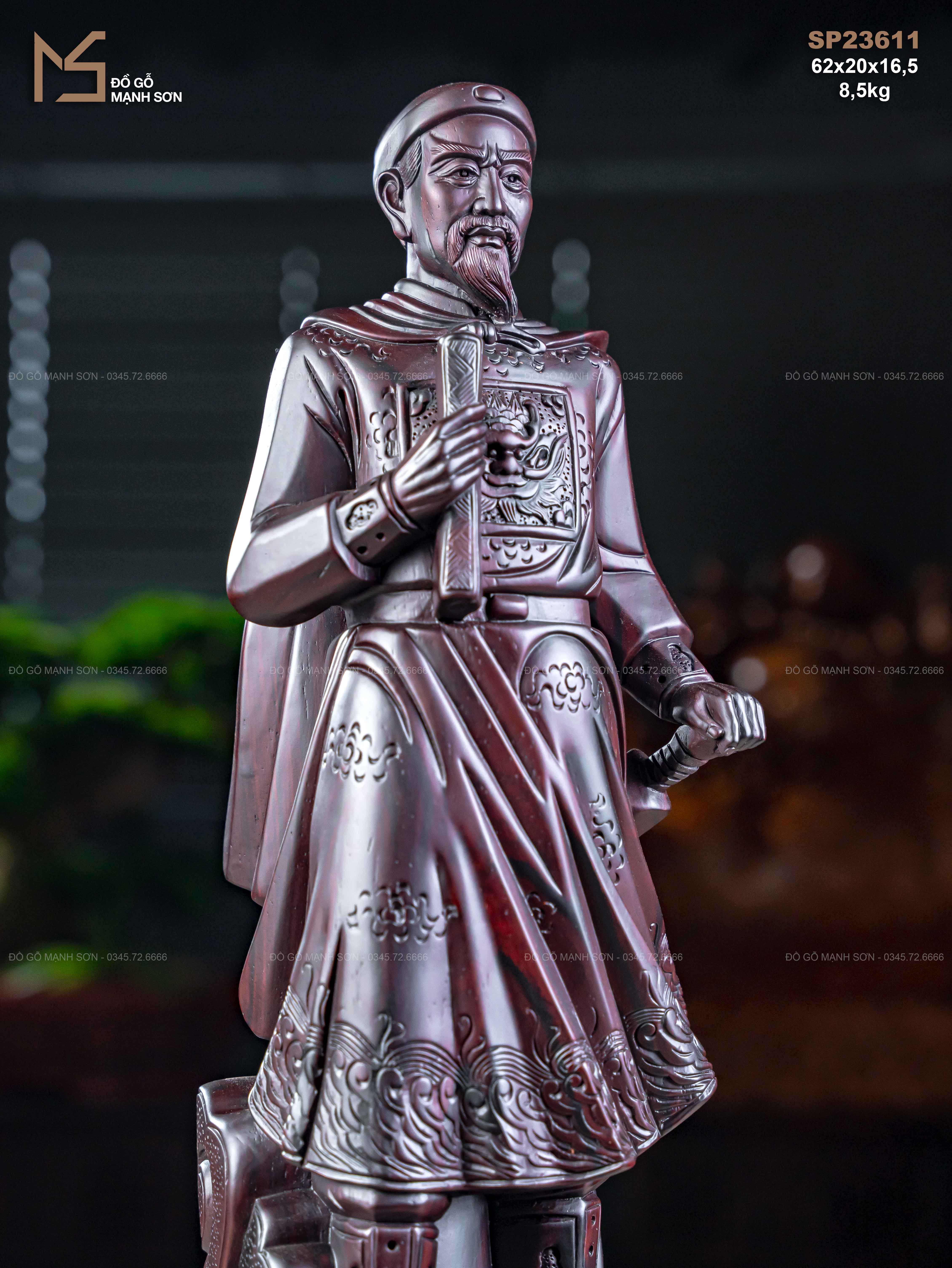 TƯỢNG TRẦN QUỐC TUẤN GỖ TỬ ĐÀN