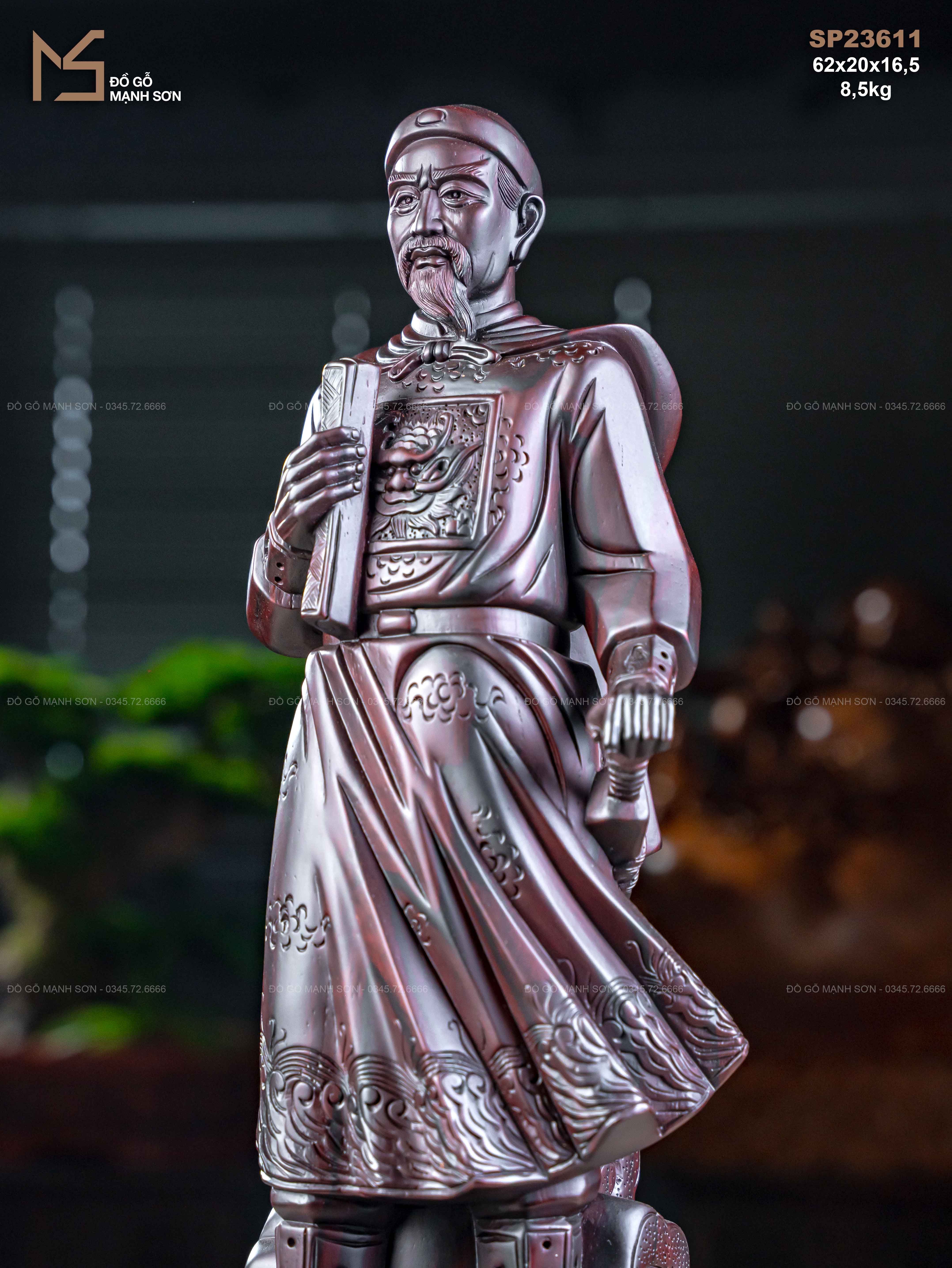 TƯỢNG TRẦN QUỐC TUẤN GỖ TỬ ĐÀN