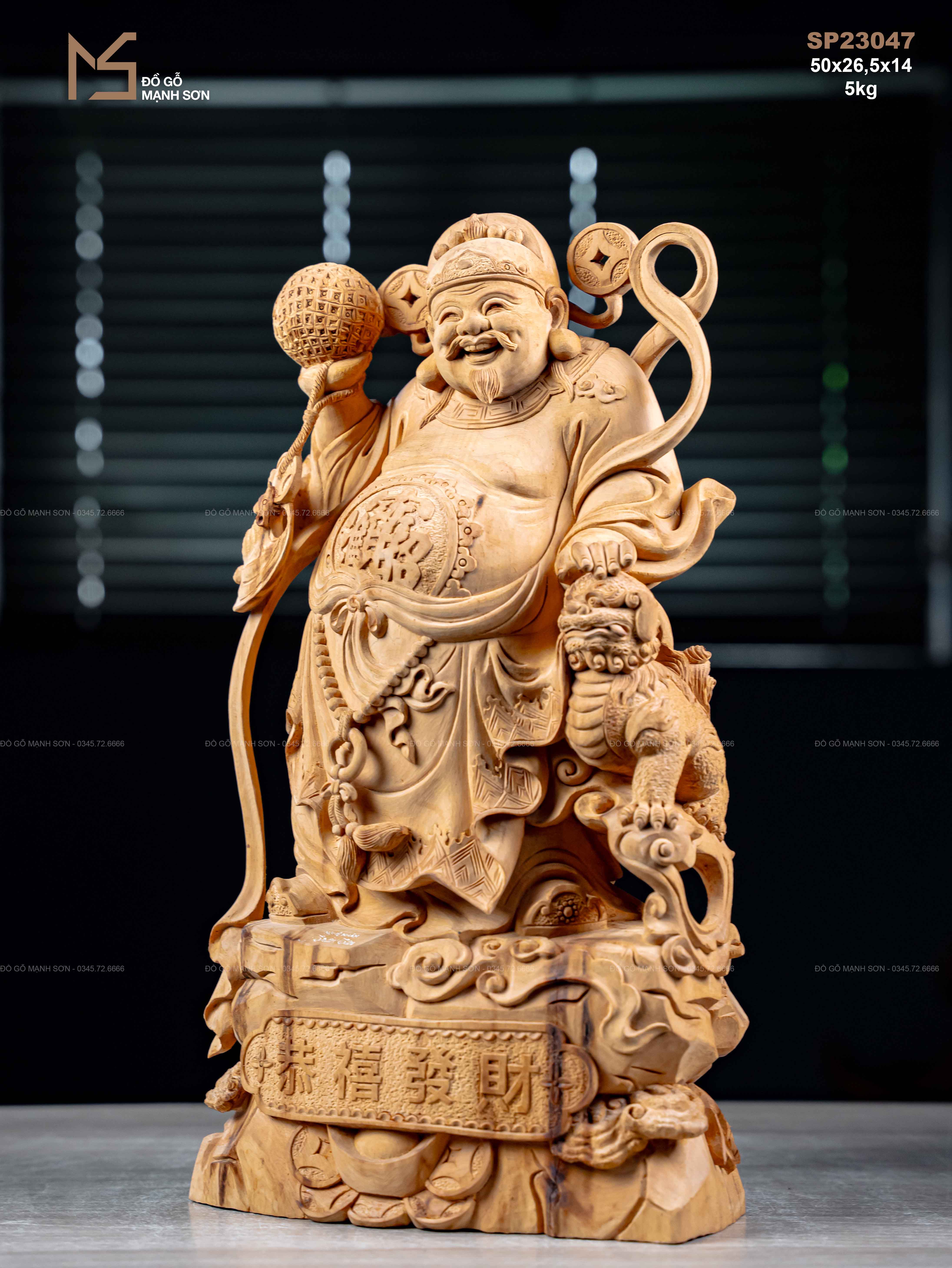 TƯỢNG THẦN TÀI - GỖ HOÀNG ĐÀN