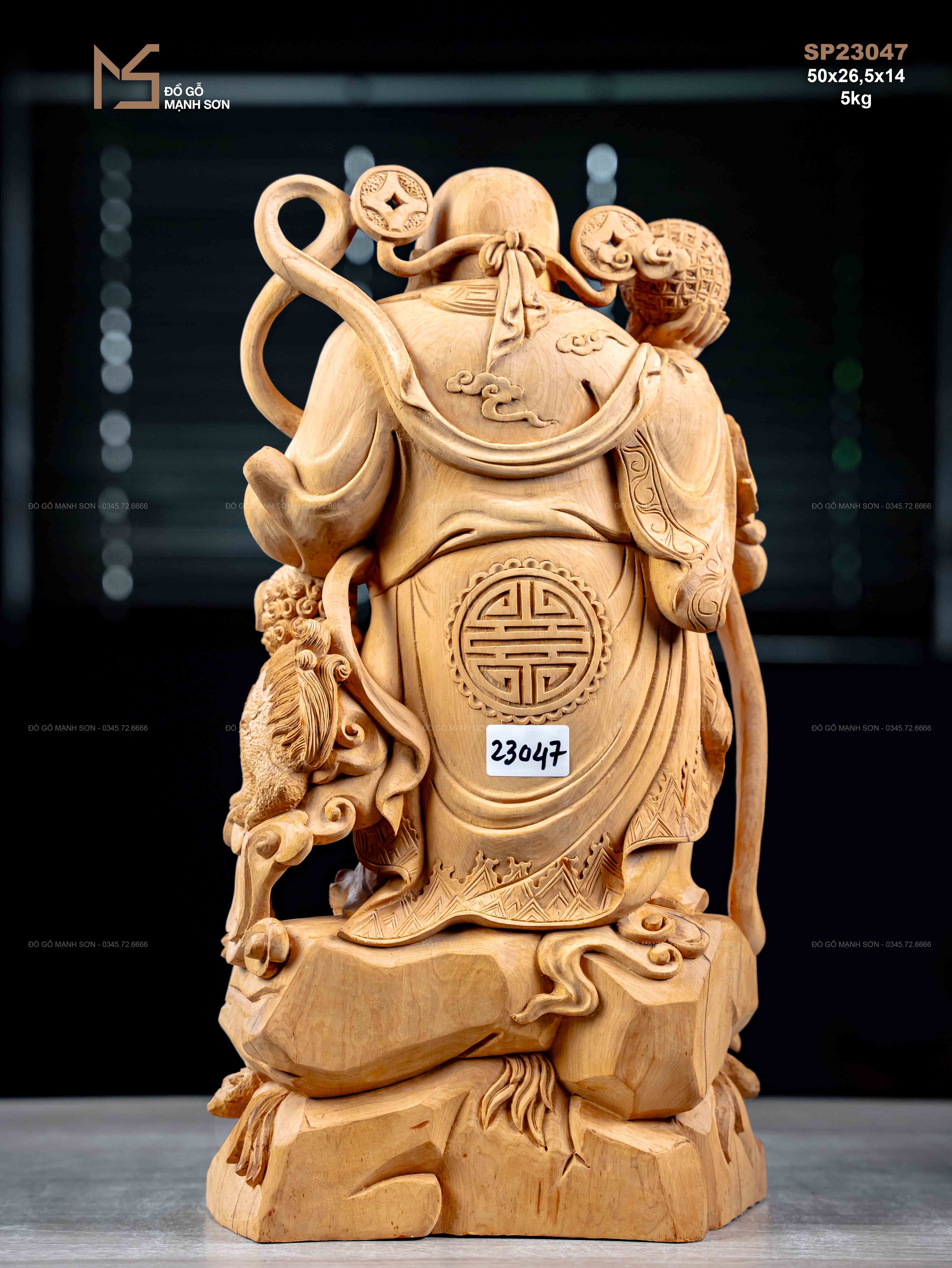 TƯỢNG THẦN TÀI - GỖ HOÀNG ĐÀN