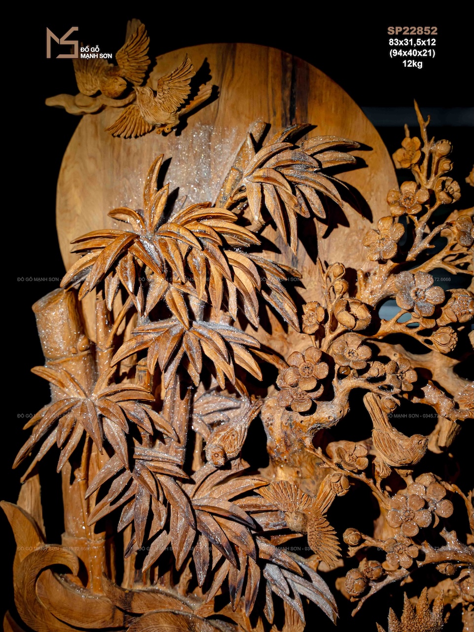 TƯỢNG GIA ĐÌNH GÀ - GỖ HOÀNG ĐÀN