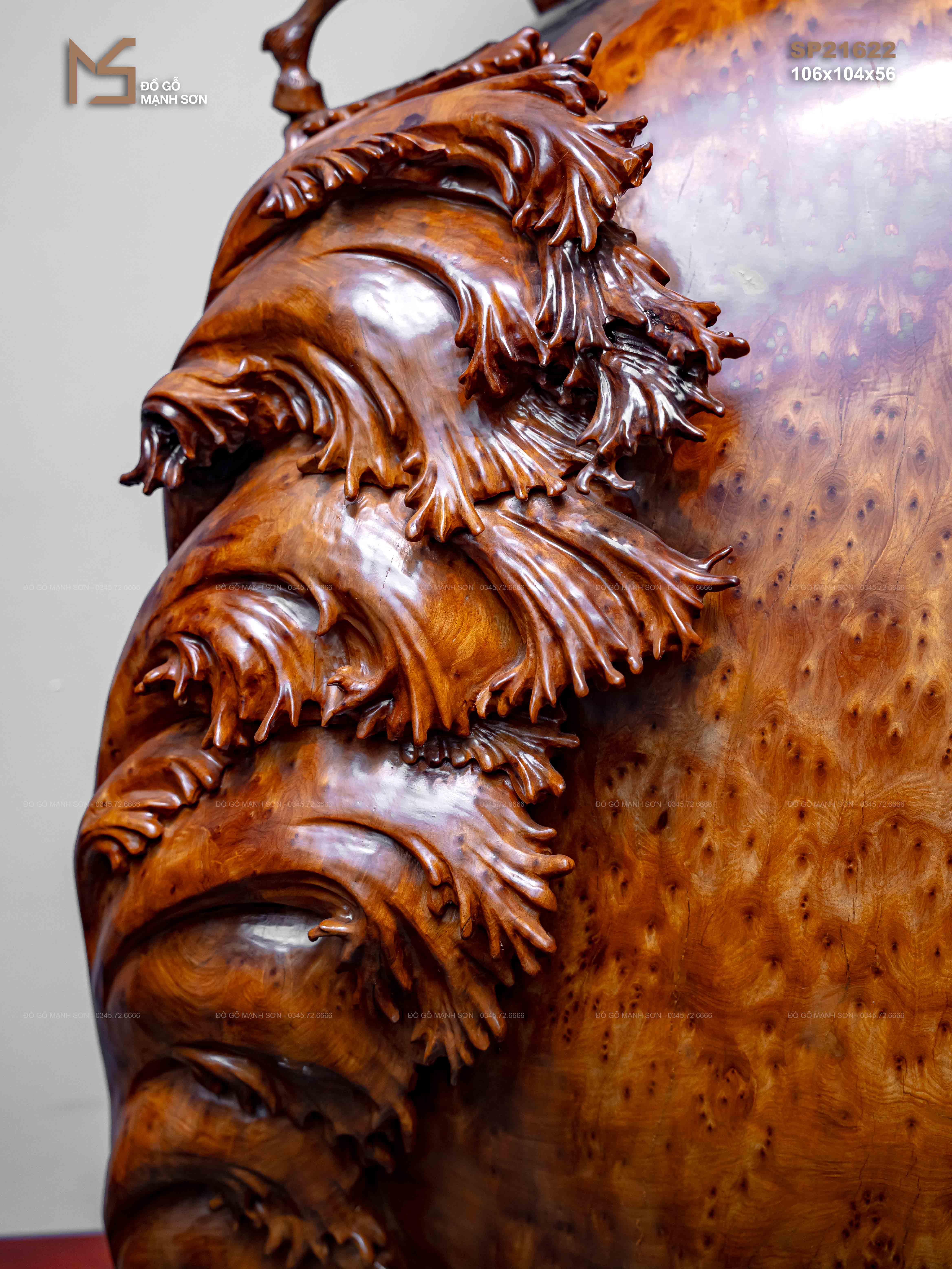 TƯỢNG BÁT MÃ TRUY PHONG - GỖ NU NGỌC AM