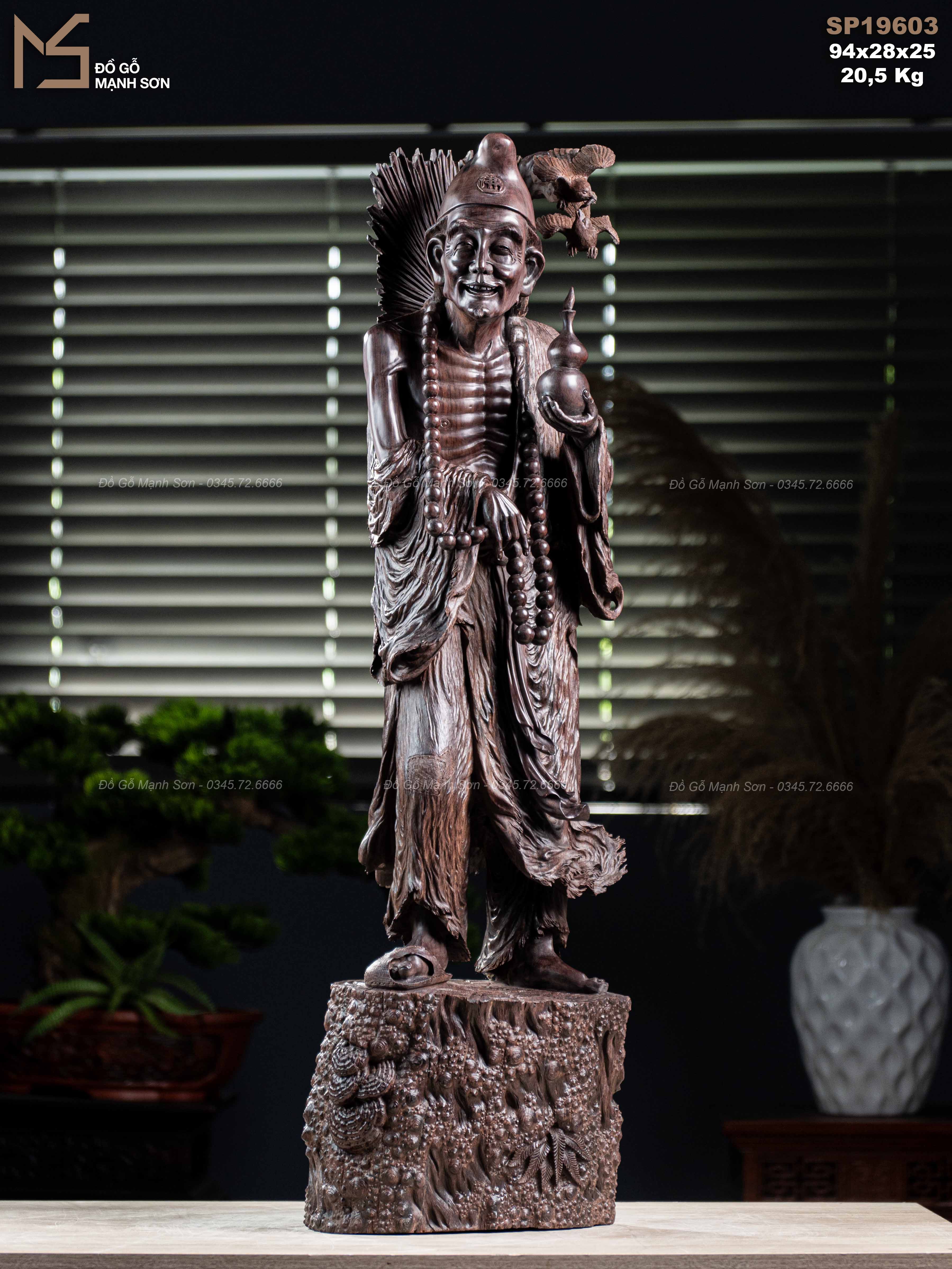 Tượng Tế Công gỗ trắc mã 19603