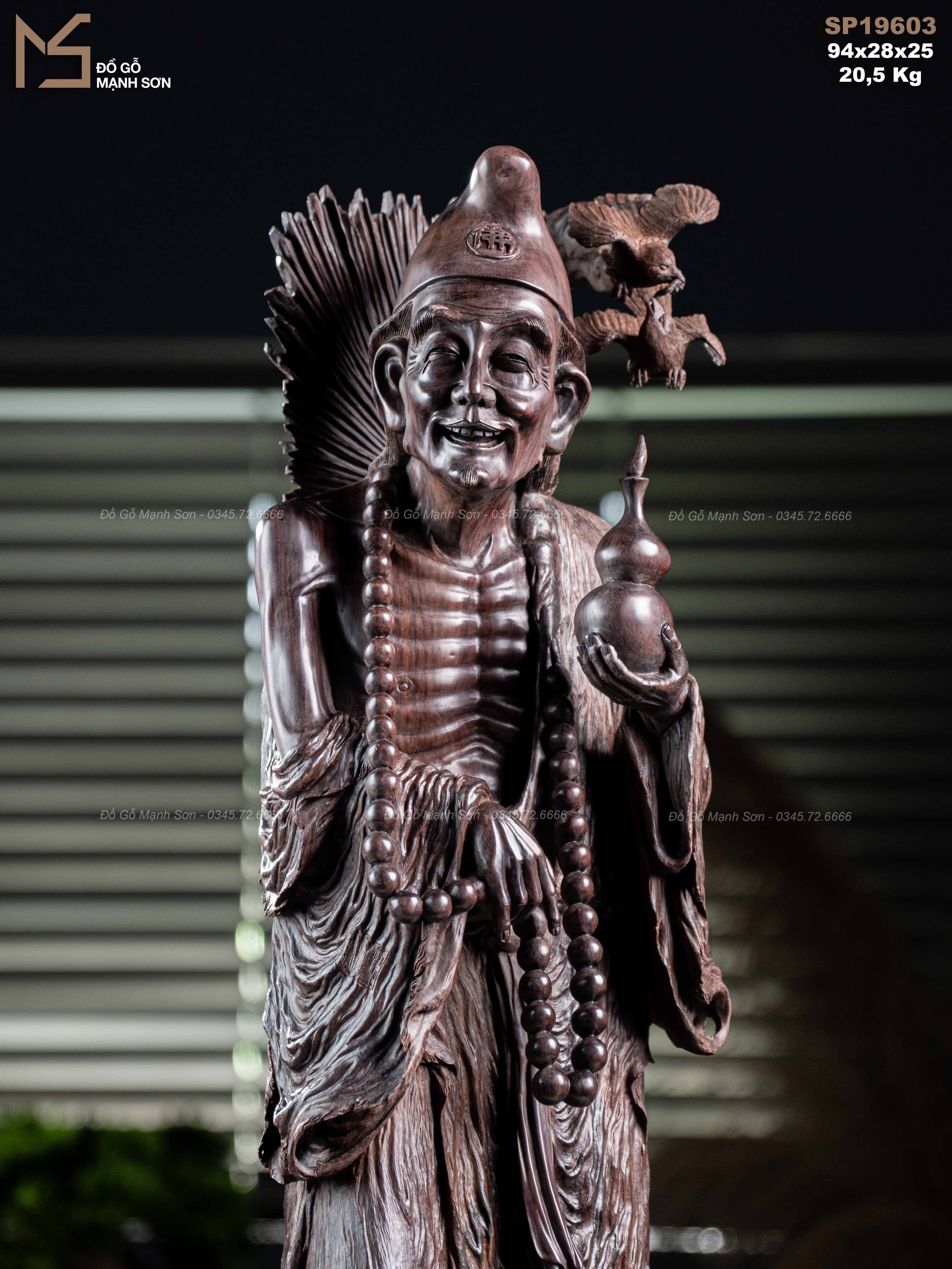 Tượng Tế Công gỗ trắc mã 19603