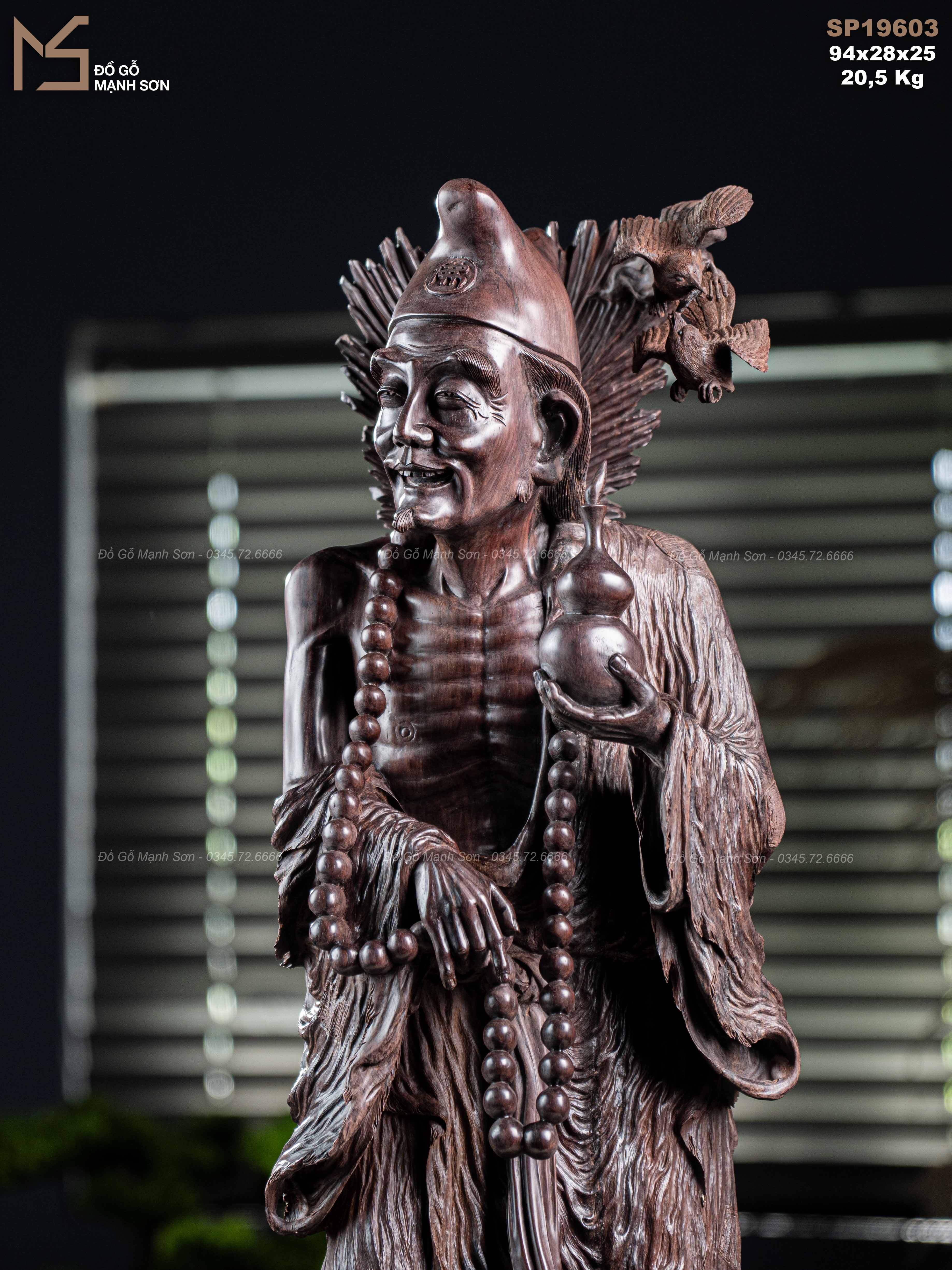 Tượng Tế Công gỗ trắc mã 19603